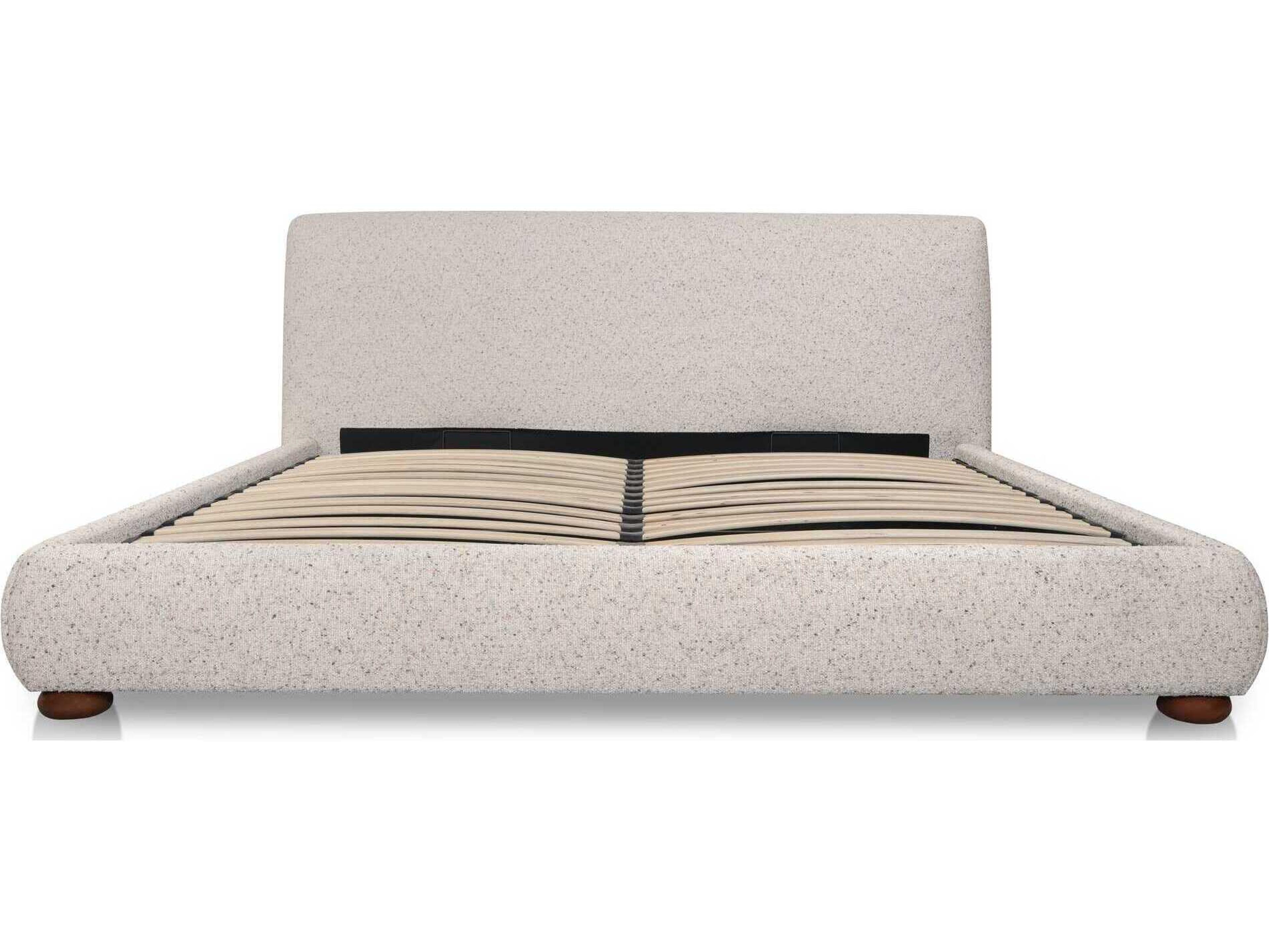 Moe's Home Beau Grey Plywood Upholstered Queen Platform Bed