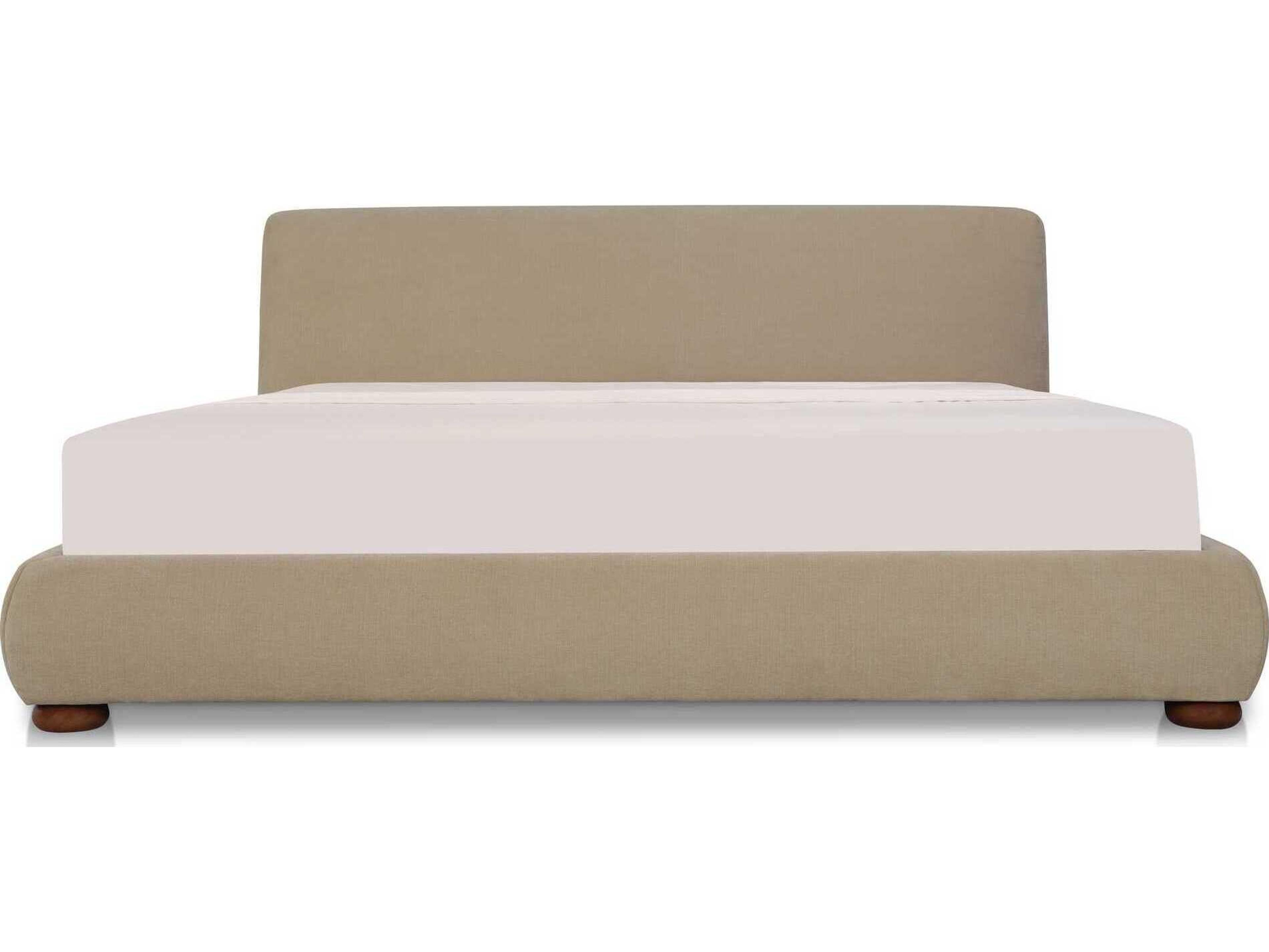 Moe's Home Beau Beige Plywood Upholstered Queen Platform Bed