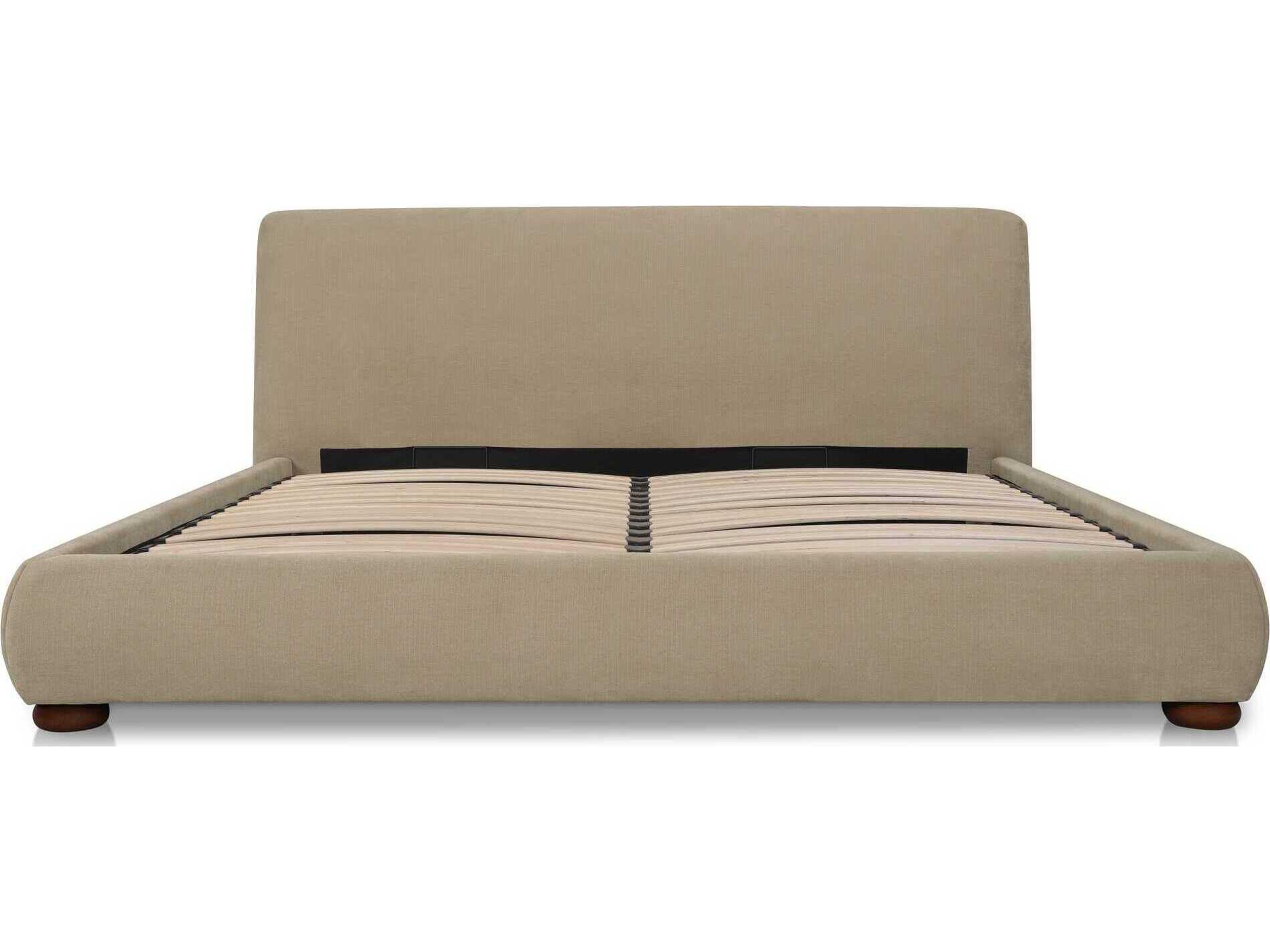 Moe's Home Beau Beige Plywood Upholstered Queen Platform Bed