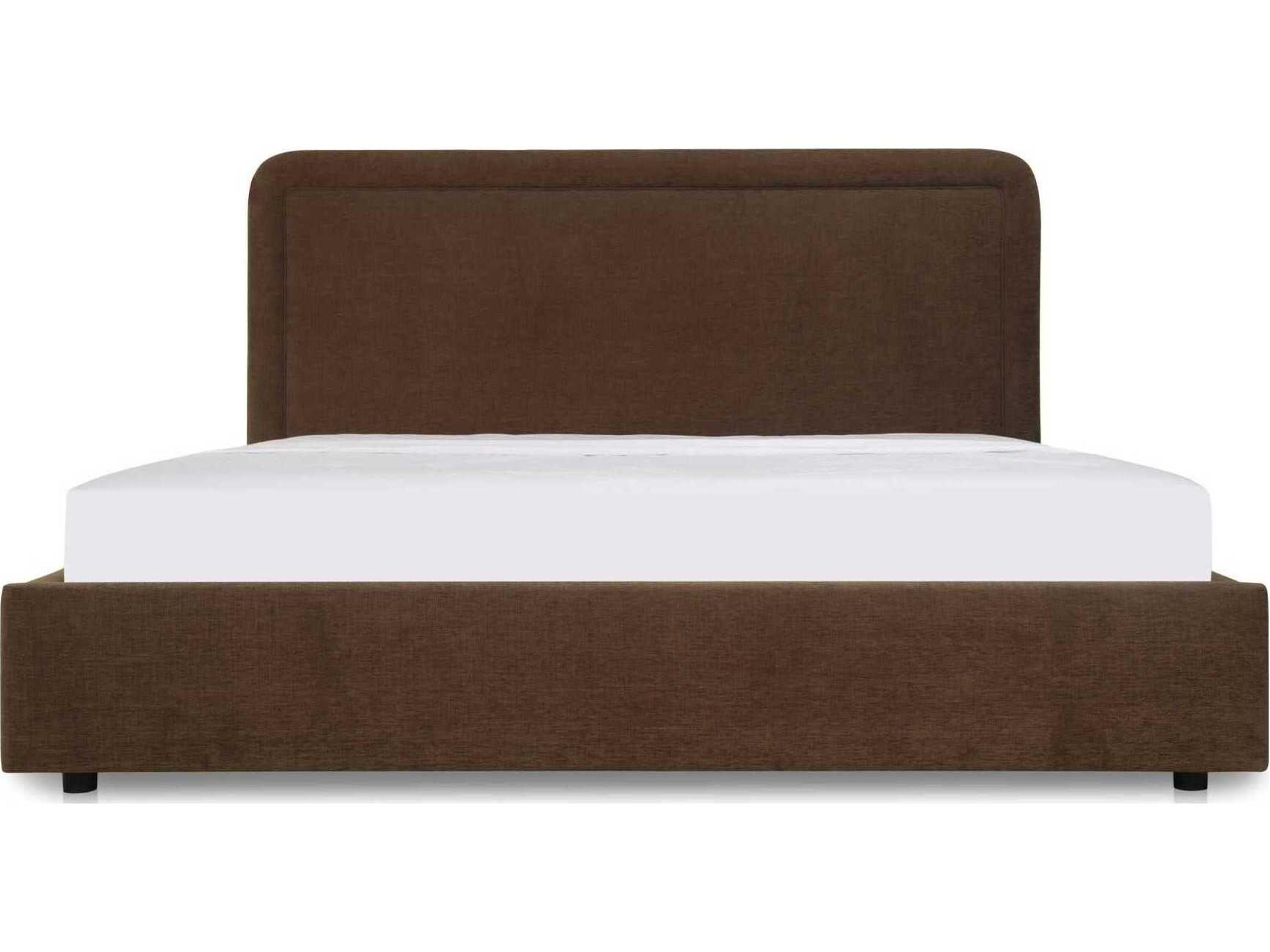 Moe's Home Simon Brown Plywood Upholstered Queen Platform Bed