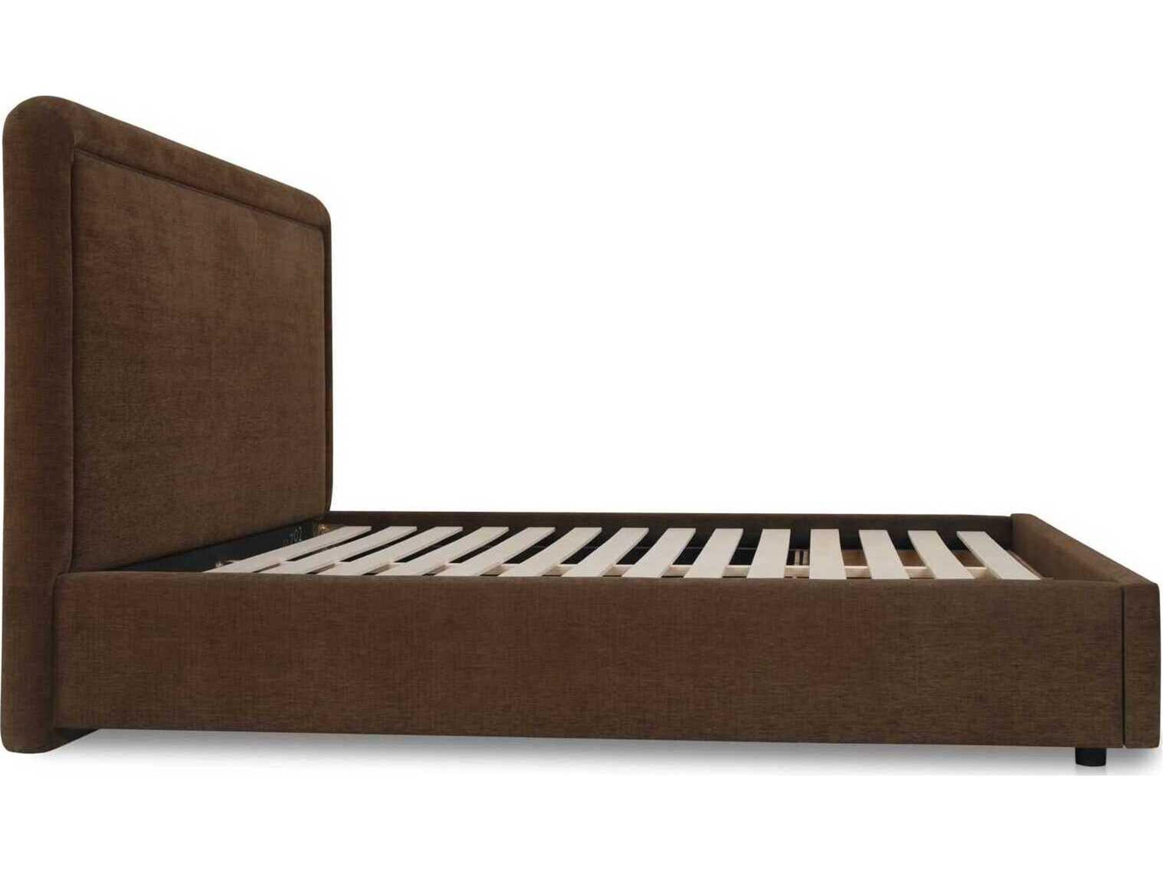 Moe's Home Simon Brown Plywood Upholstered Queen Platform Bed