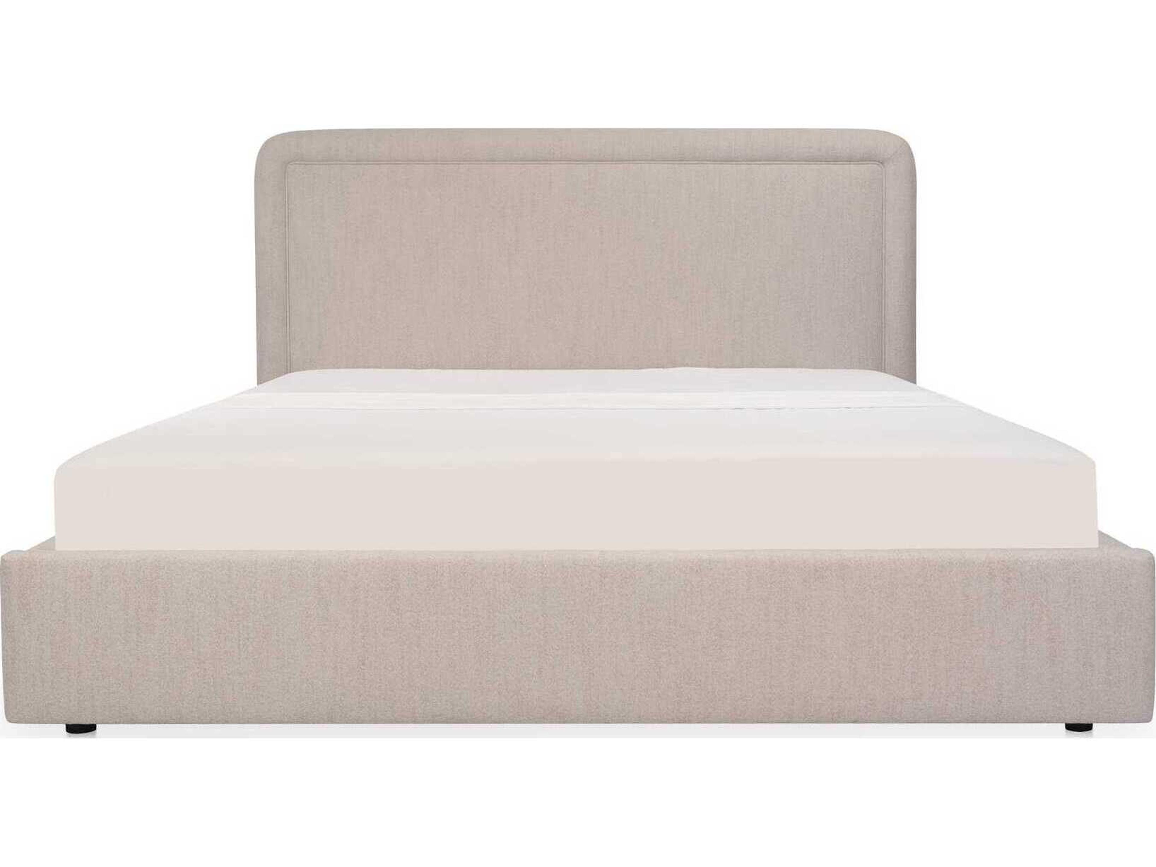 Moe's Home Simon Beige Plywood Upholstered Queen Platform Bed