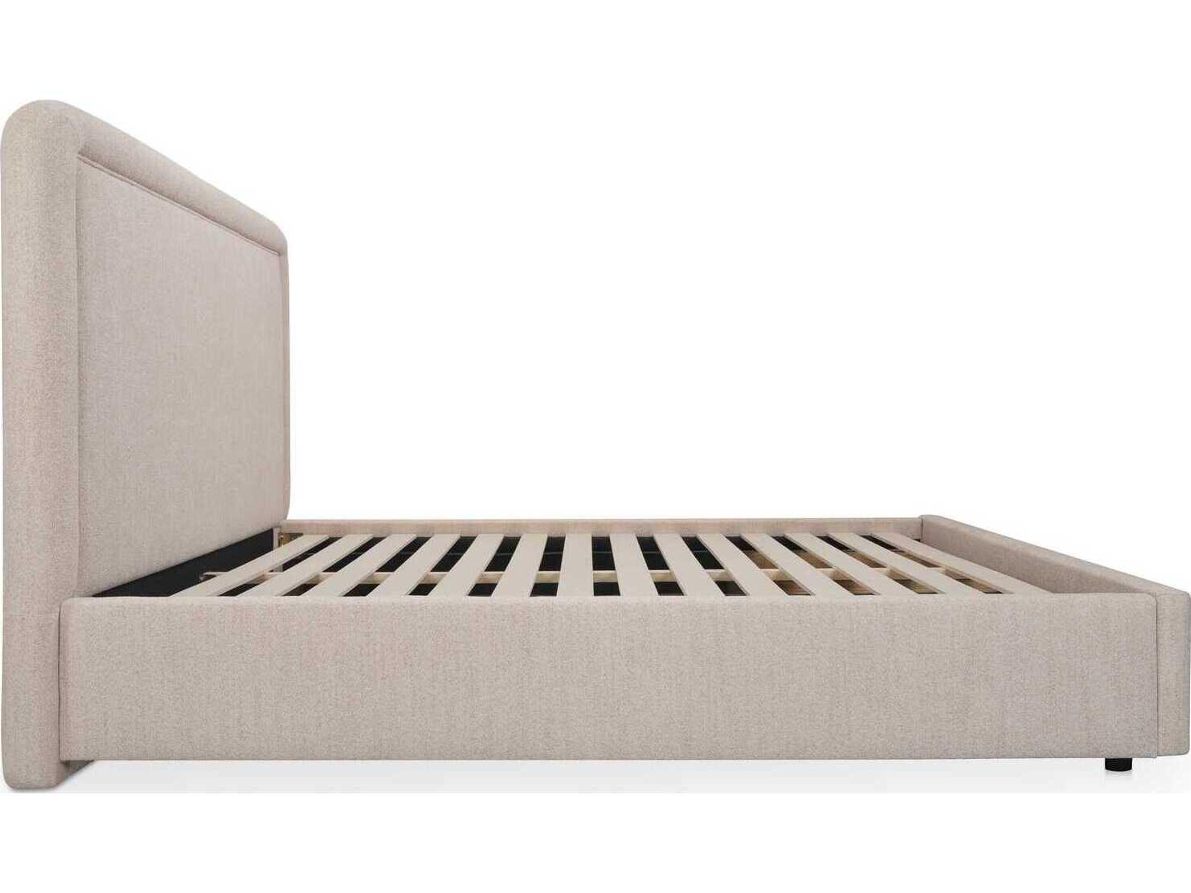 Moe's Home Simon Beige Plywood Upholstered King Platform Bed