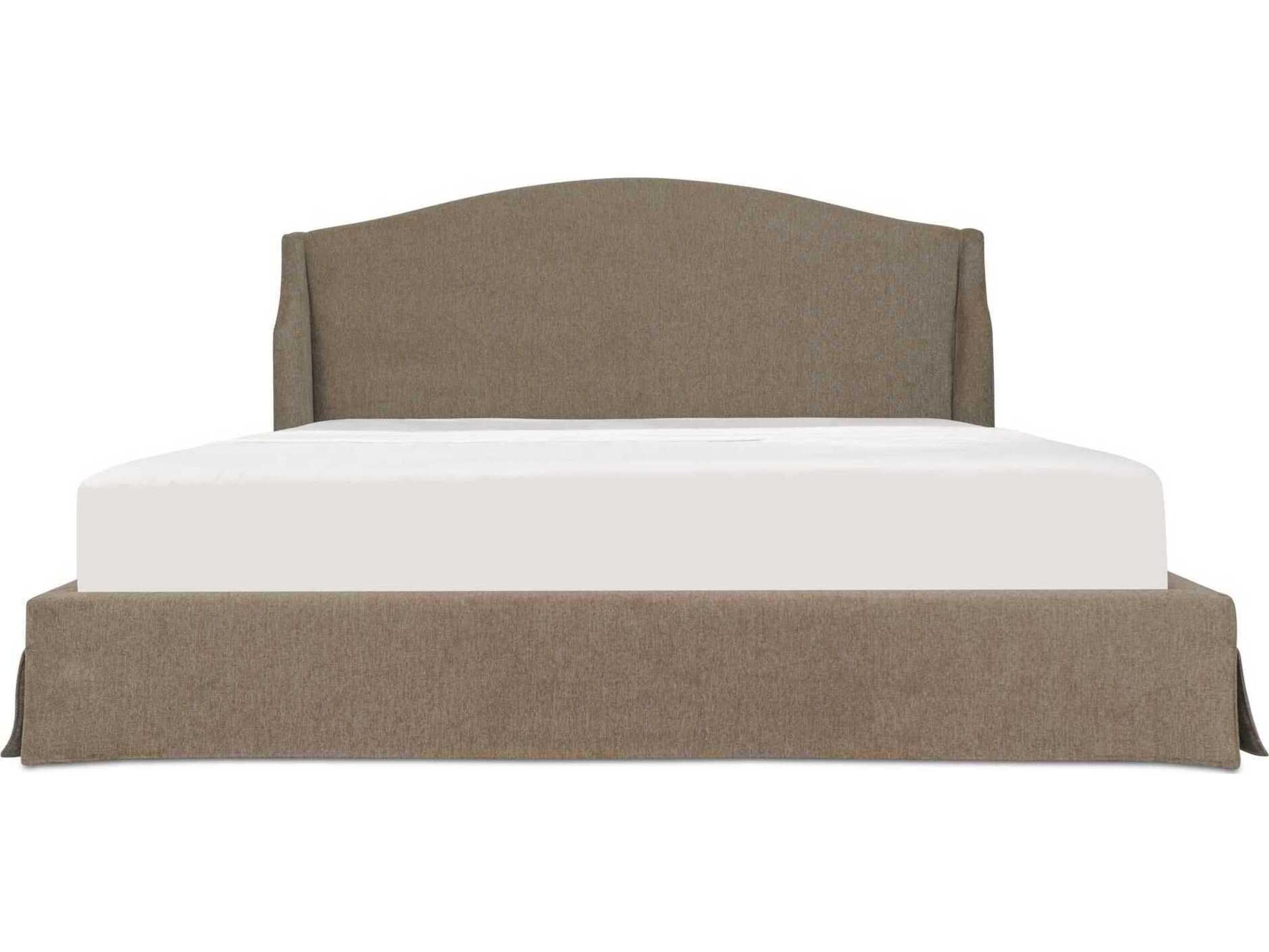 Weston Brown Beige Upholstered King Platform Bed