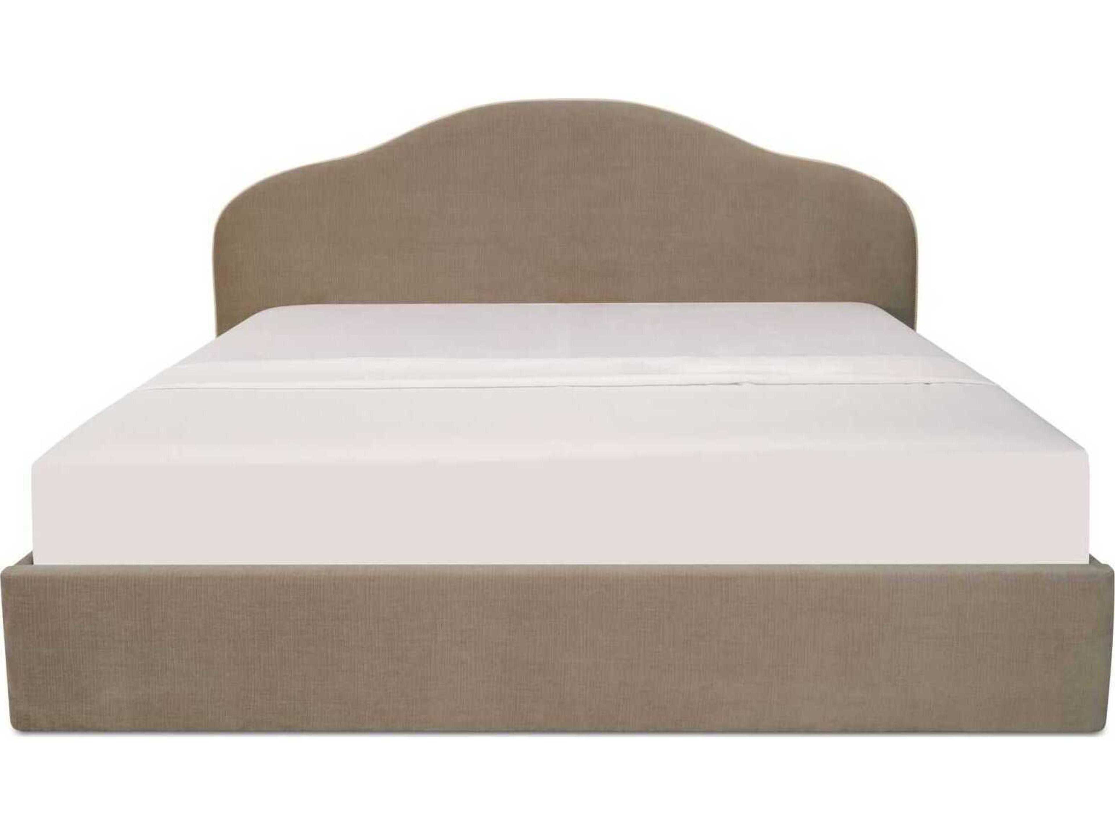 Moe's Home Maggie Taupe Brown Solid Wood King Platform Bed