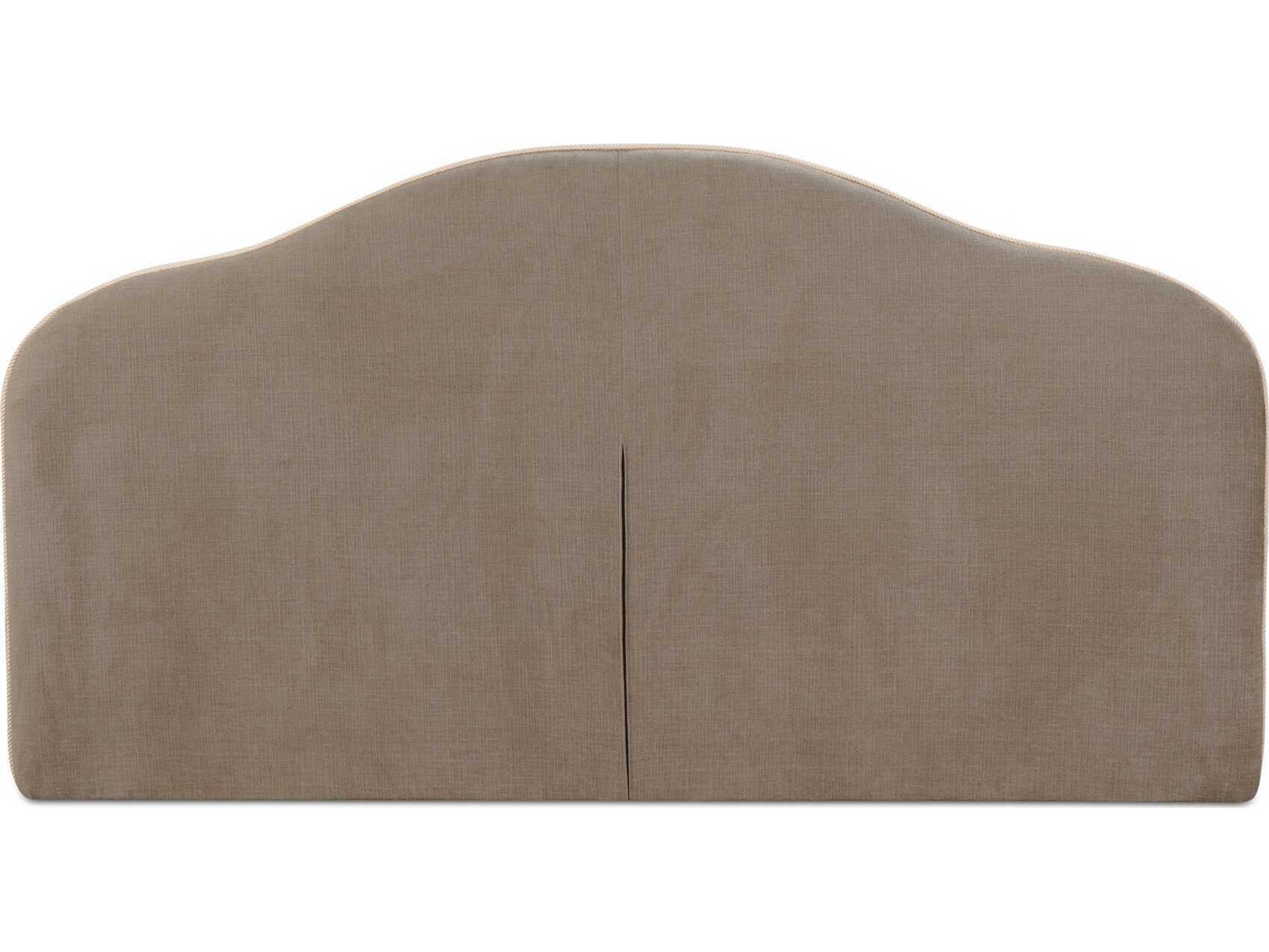 Moe's Home Maggie Taupe Brown Solid Wood Upholstered Queen Platform Bed