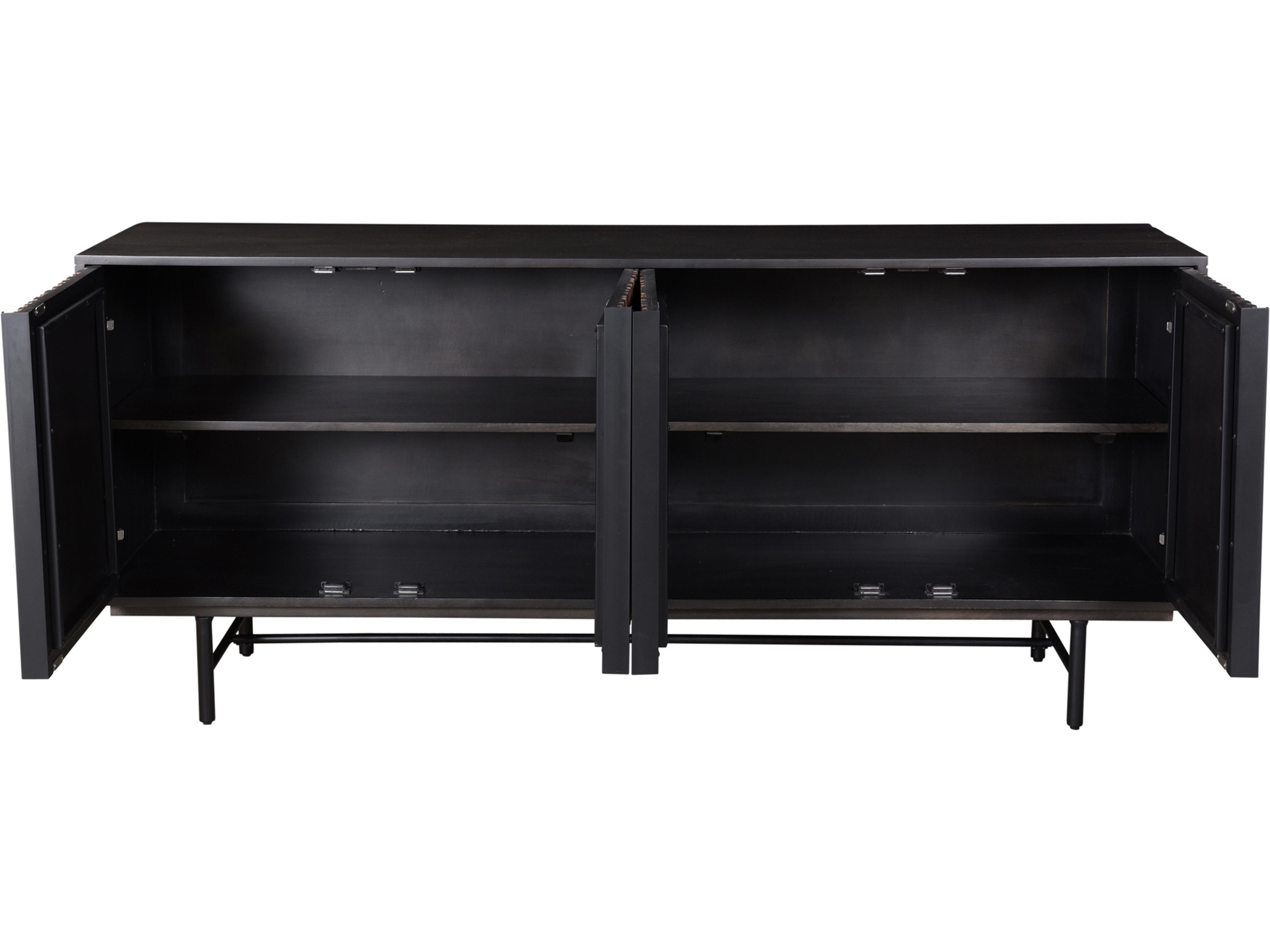 Moe's Home Jackson 68" Mango Wood Black Matte Natural Sheesham Sideboard