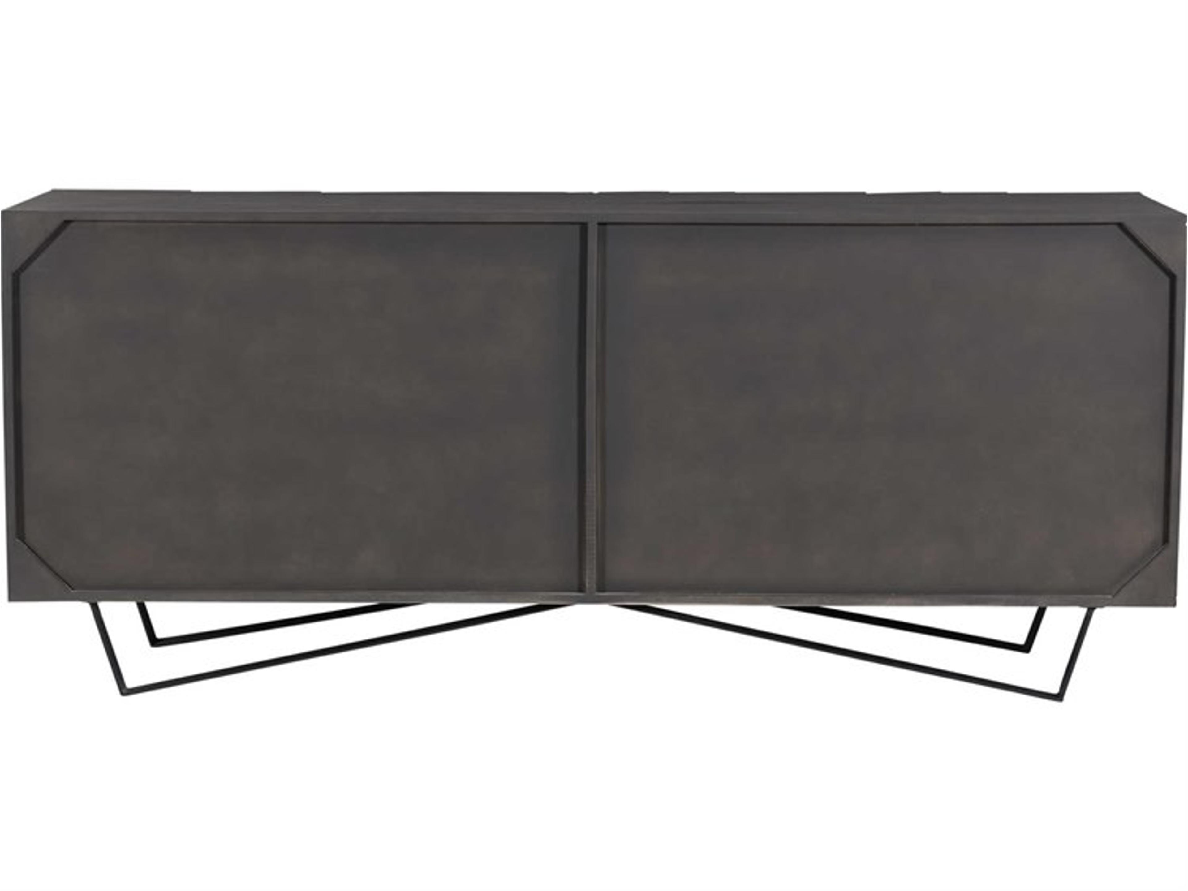 Moe's Home 71" Mango Wood Grey Sand Blasted Black Sideboard