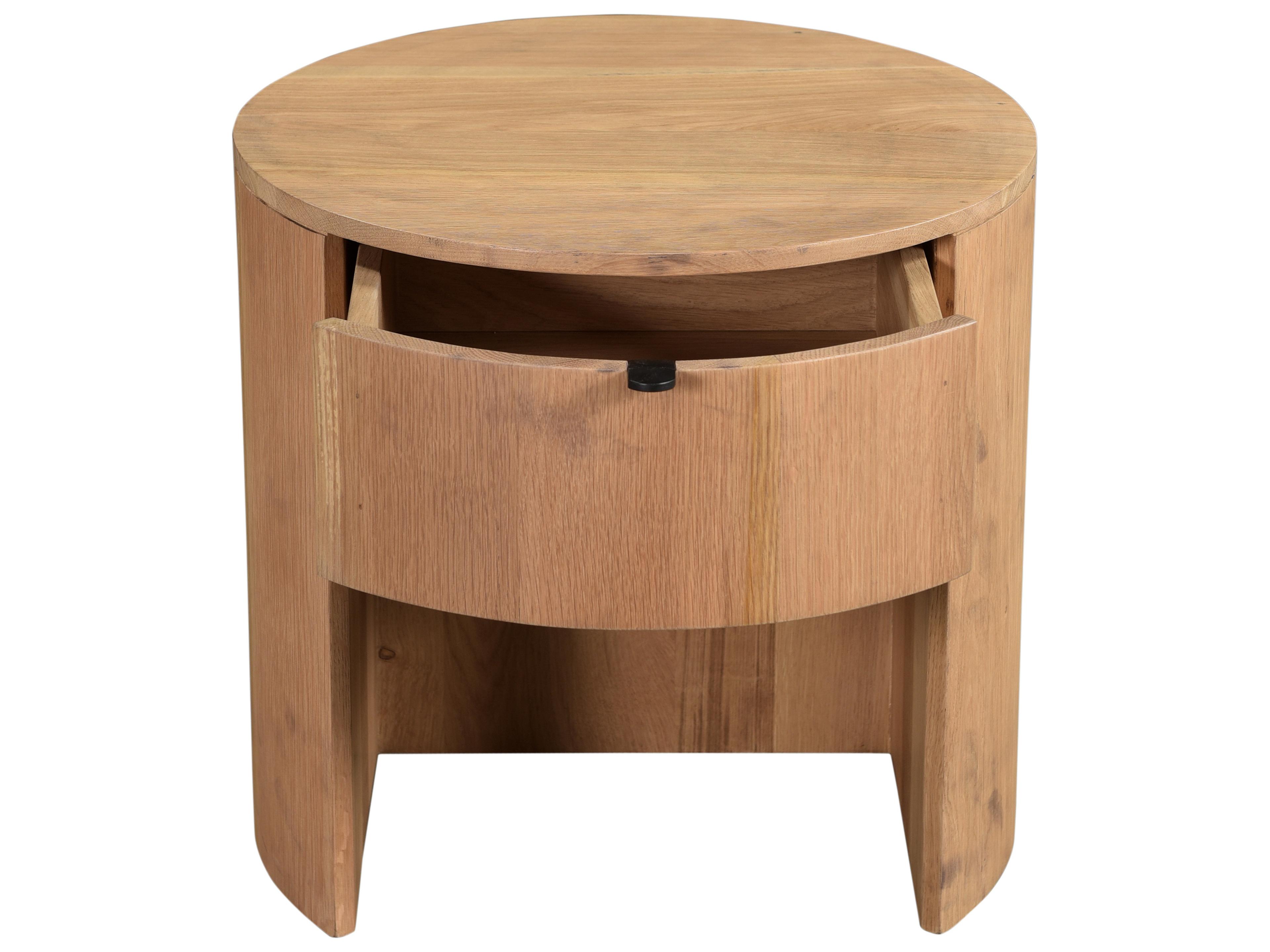 Moe's Home Theo 1-Drawer Brown Oak Wood Nightstand