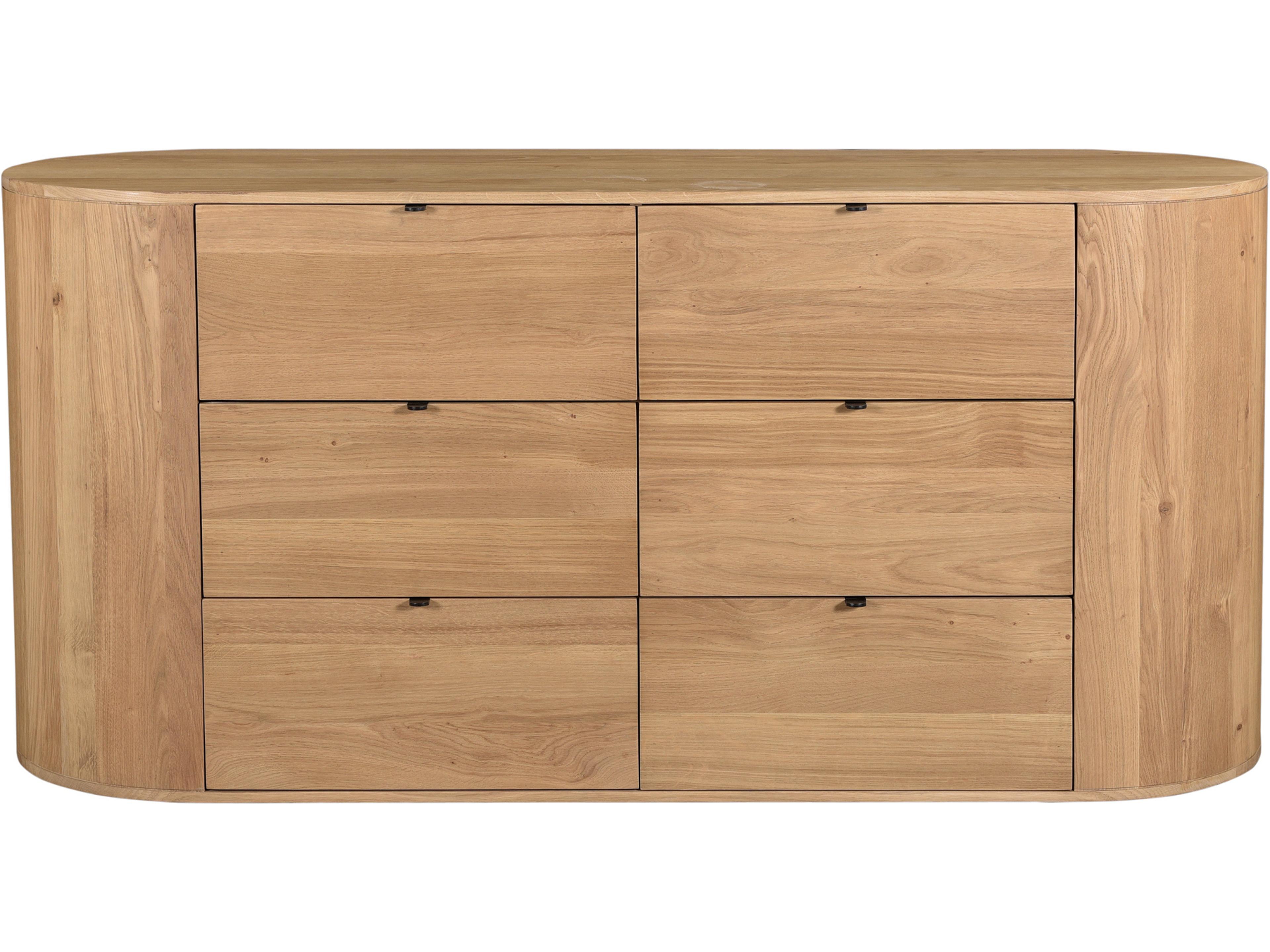 Theo 6-Drawer Dresser Natural Solid Oak
