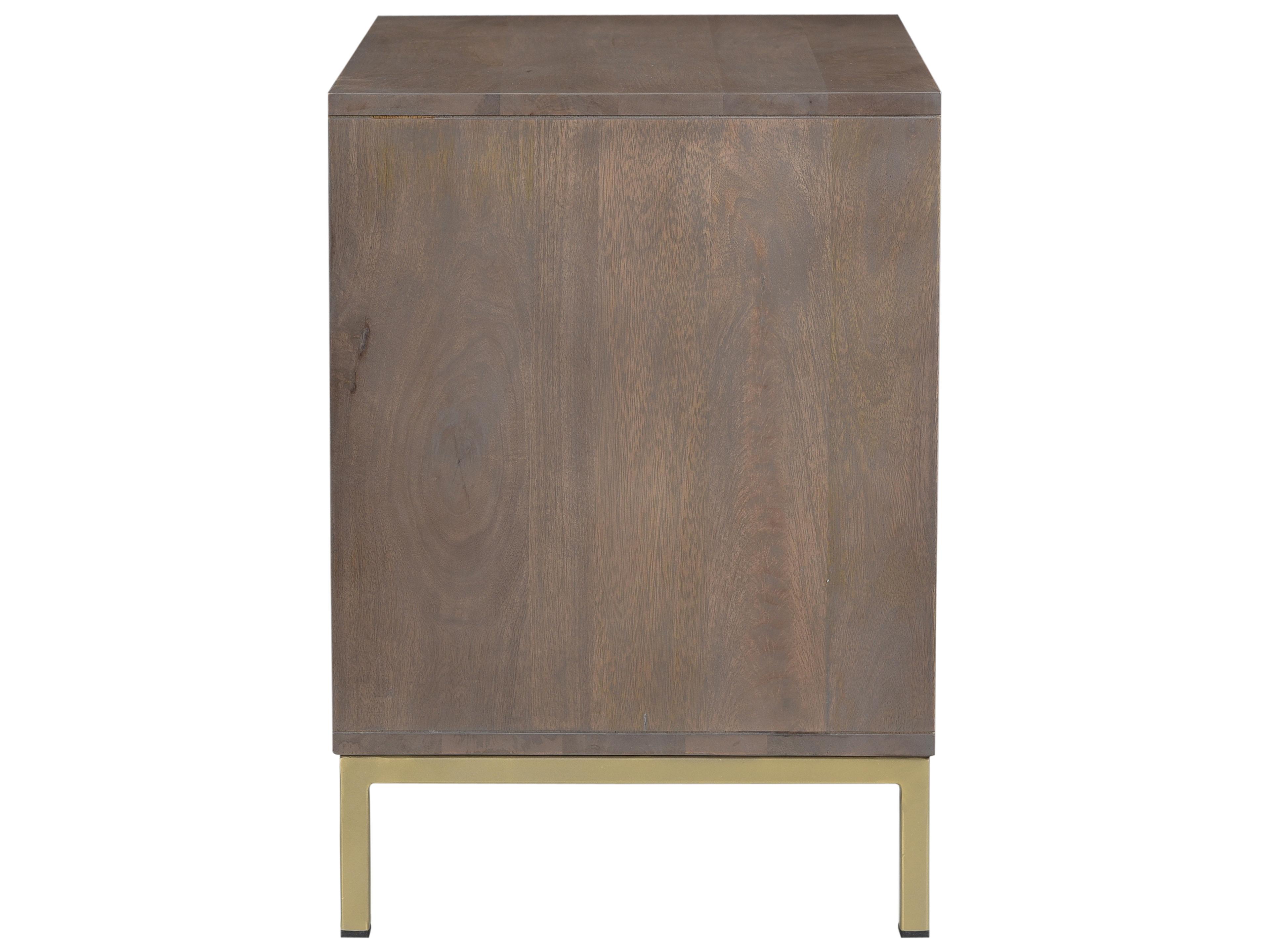 Moe's Home 2-Drawers Gold Mango Wood Nightstand