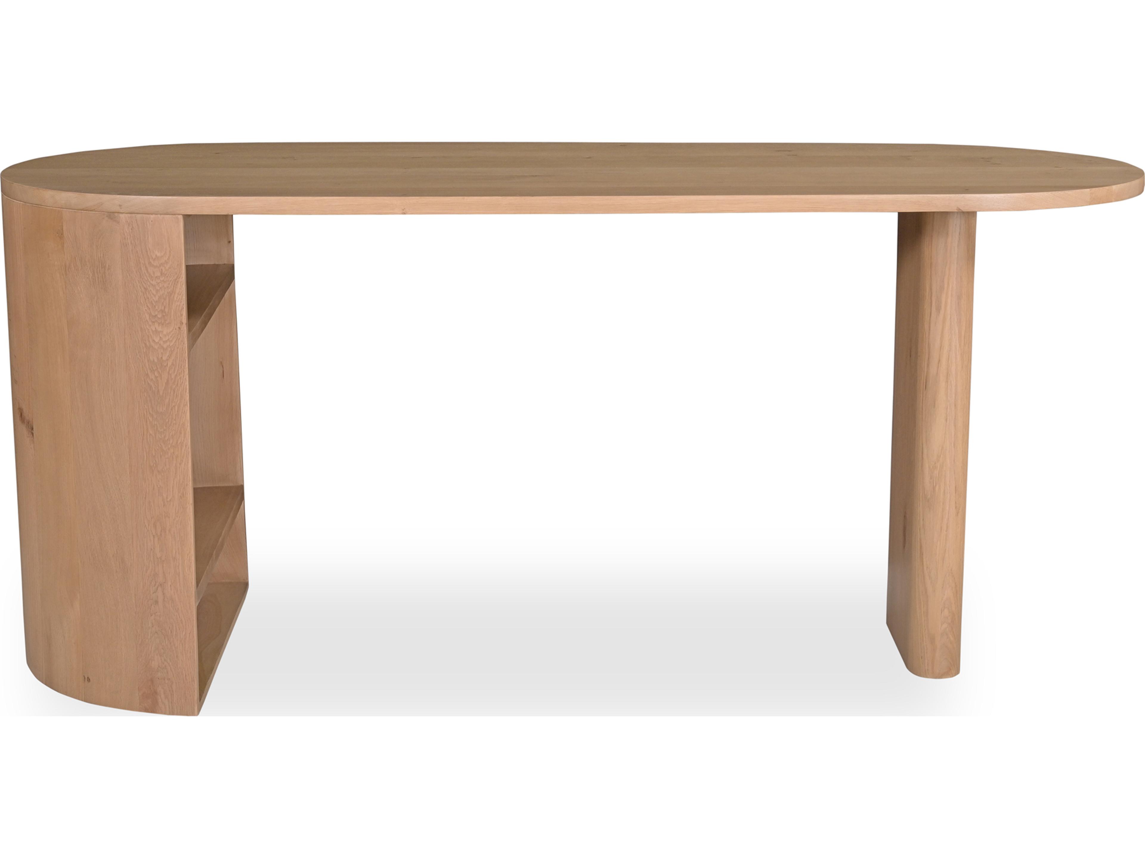 Moe's Home Theo Natural Beige Oak Wood Writing Desk