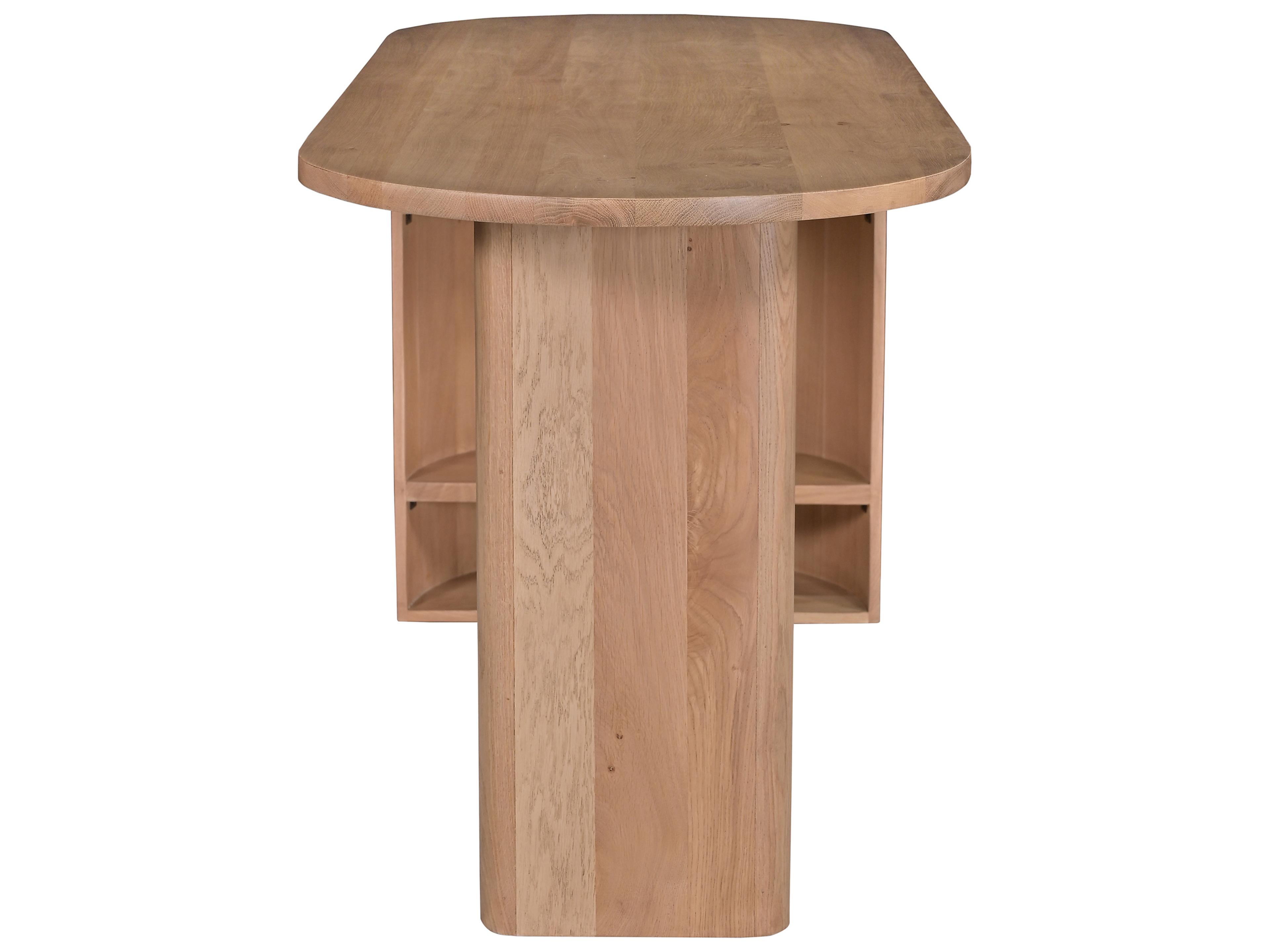 Moe's Home Theo Natural Beige Oak Wood Writing Desk