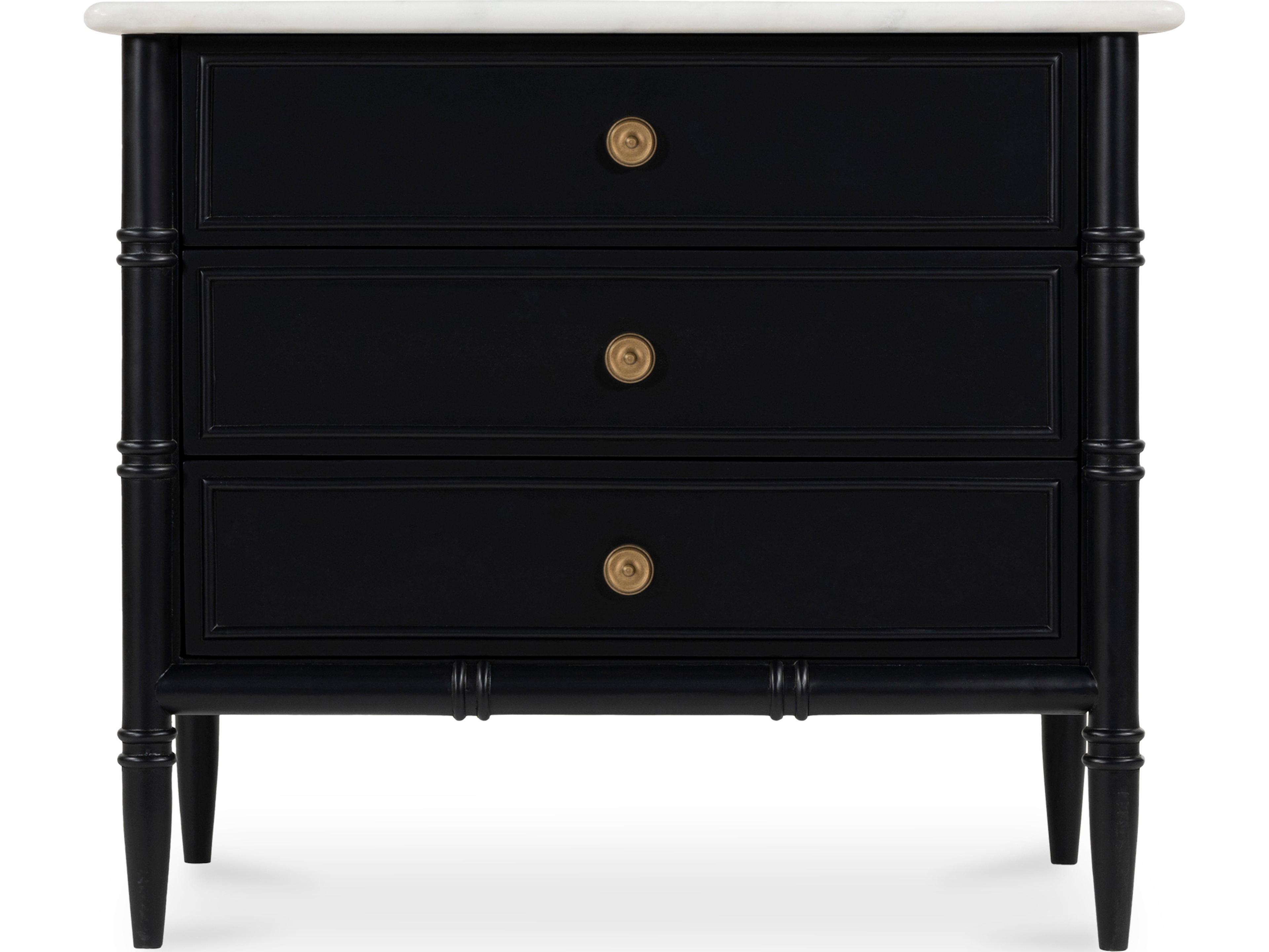 Eleanor Nightstand Black Marble Top
