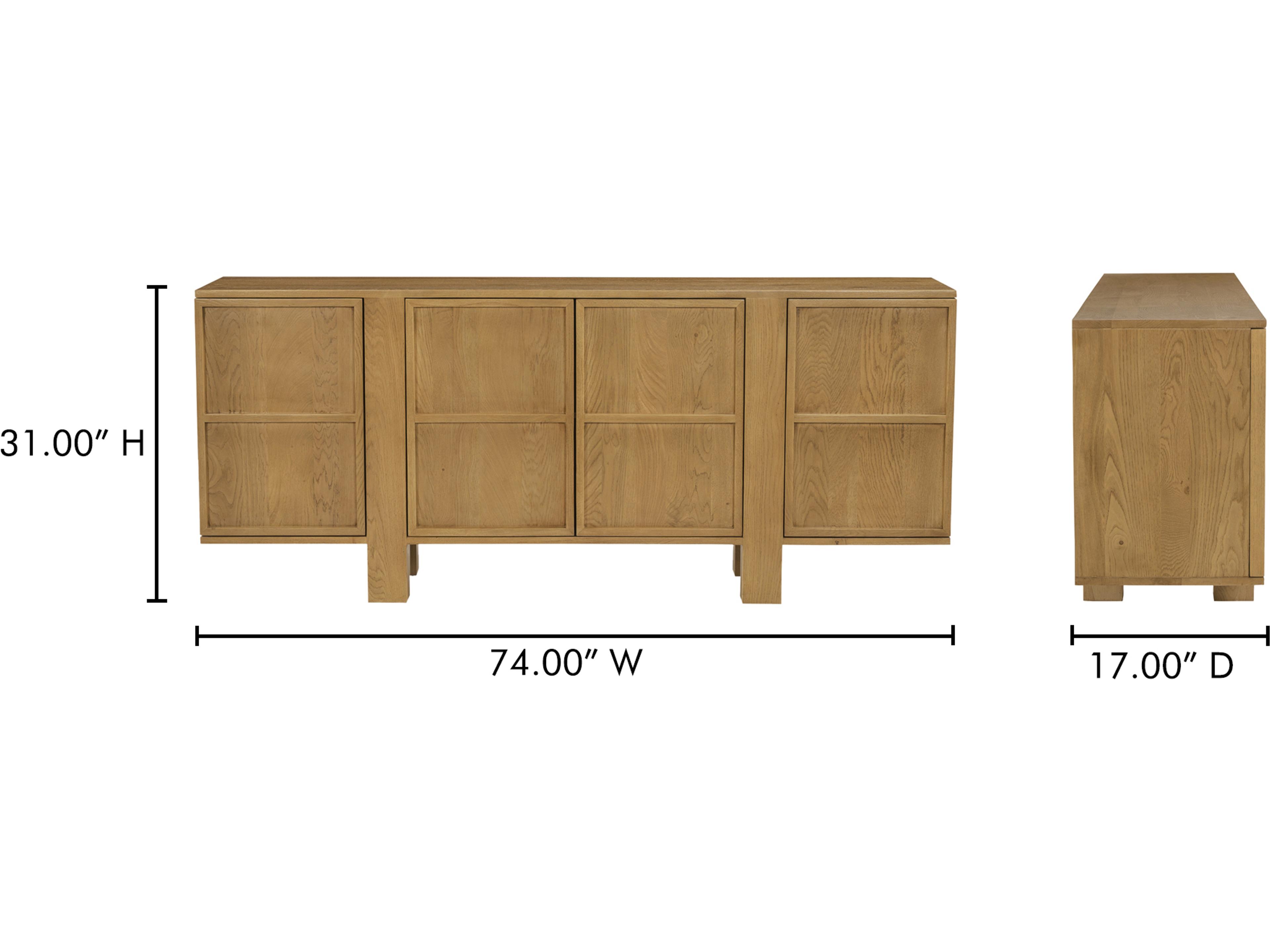 Moe's Home Henley 74" Oak Wood Sideboard