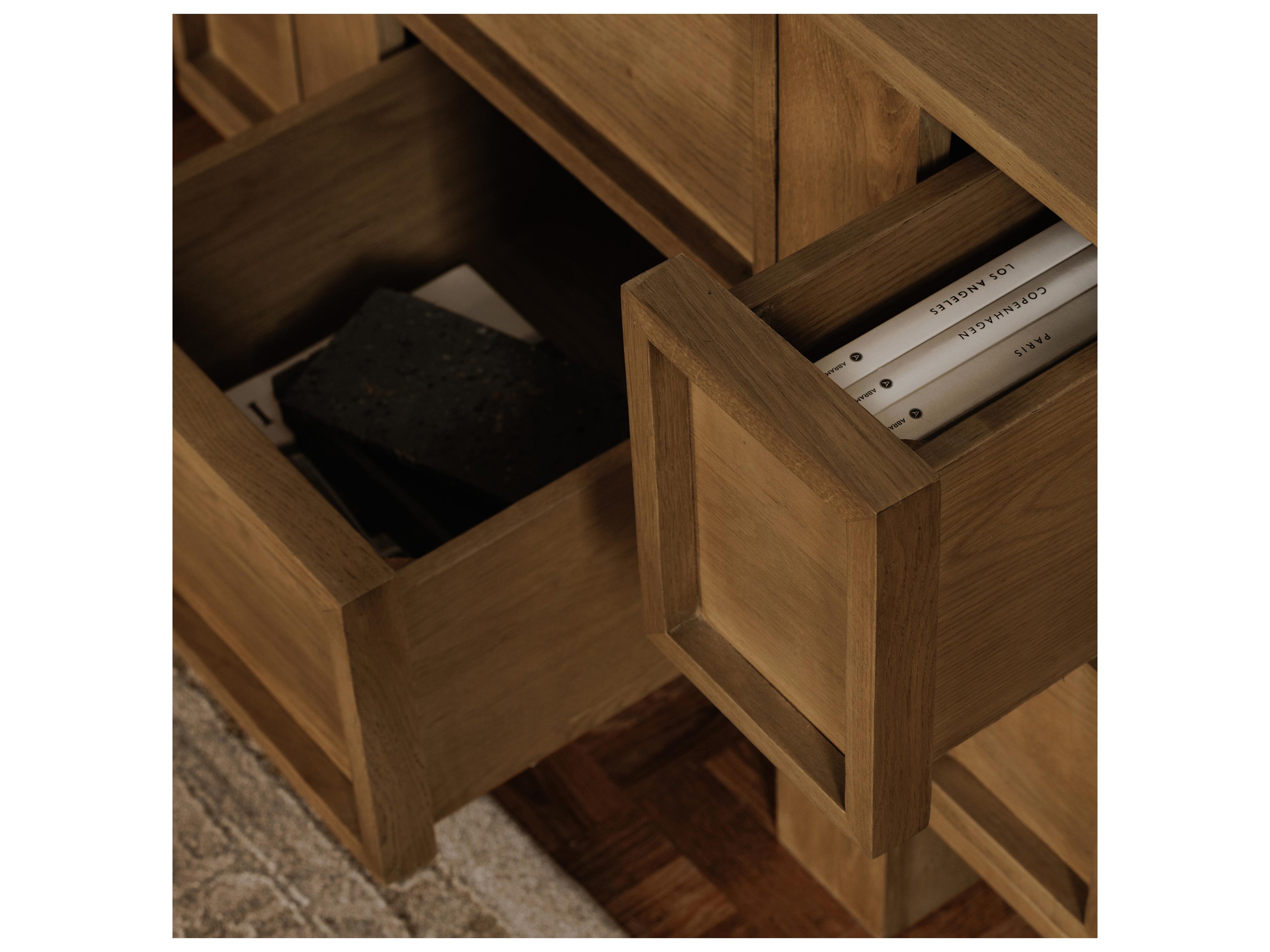 Moe's Home Henley Brown Oak Wood Nightstand