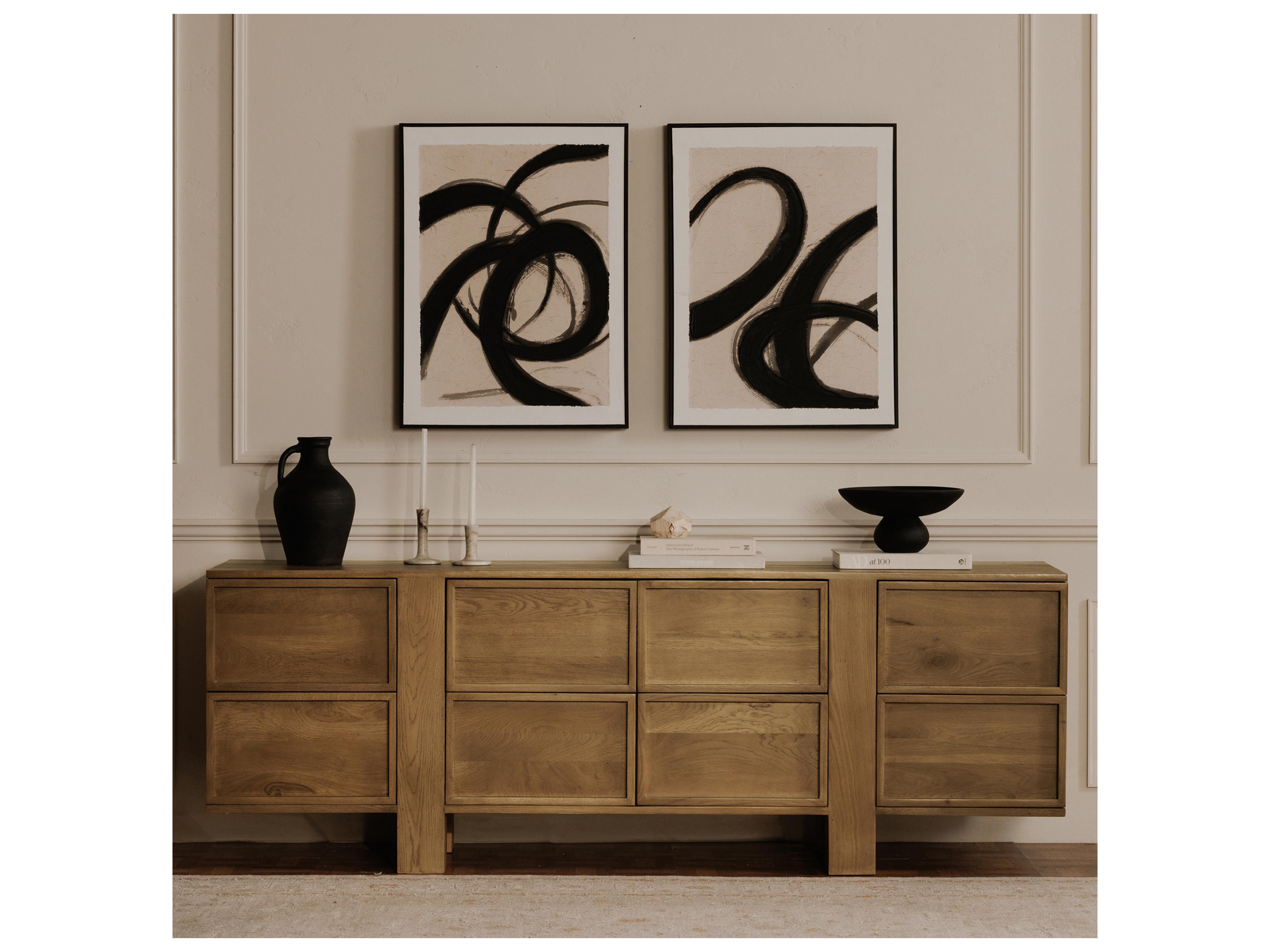 Moe's Home Henley Brown Oak Wood Double Dresser