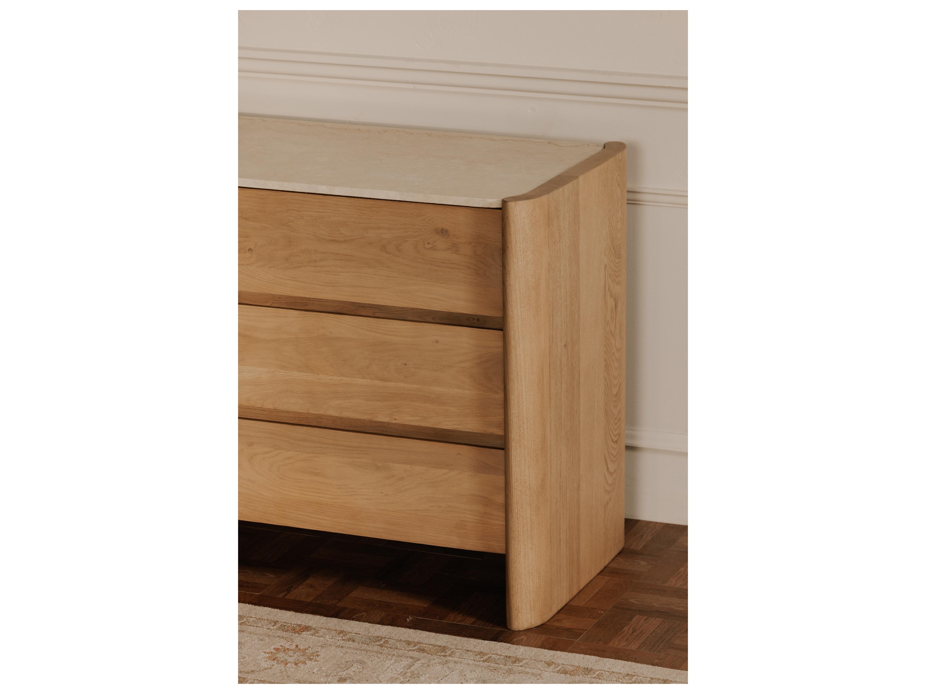 Moe's Home Lane 6-Drawers Beige Oak Wood Double Dresser