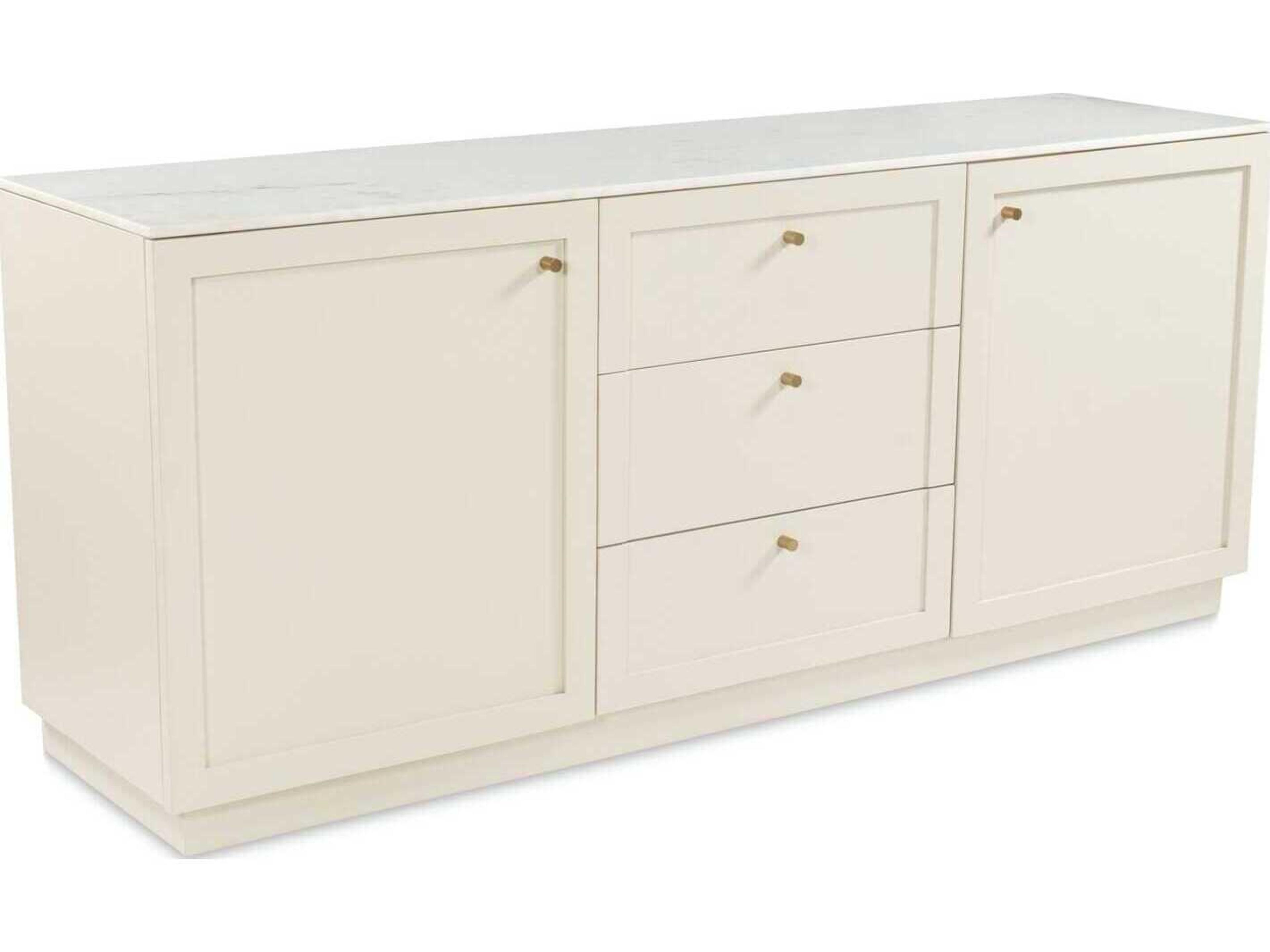 Nadine 78" Solid Wood White Sideboard