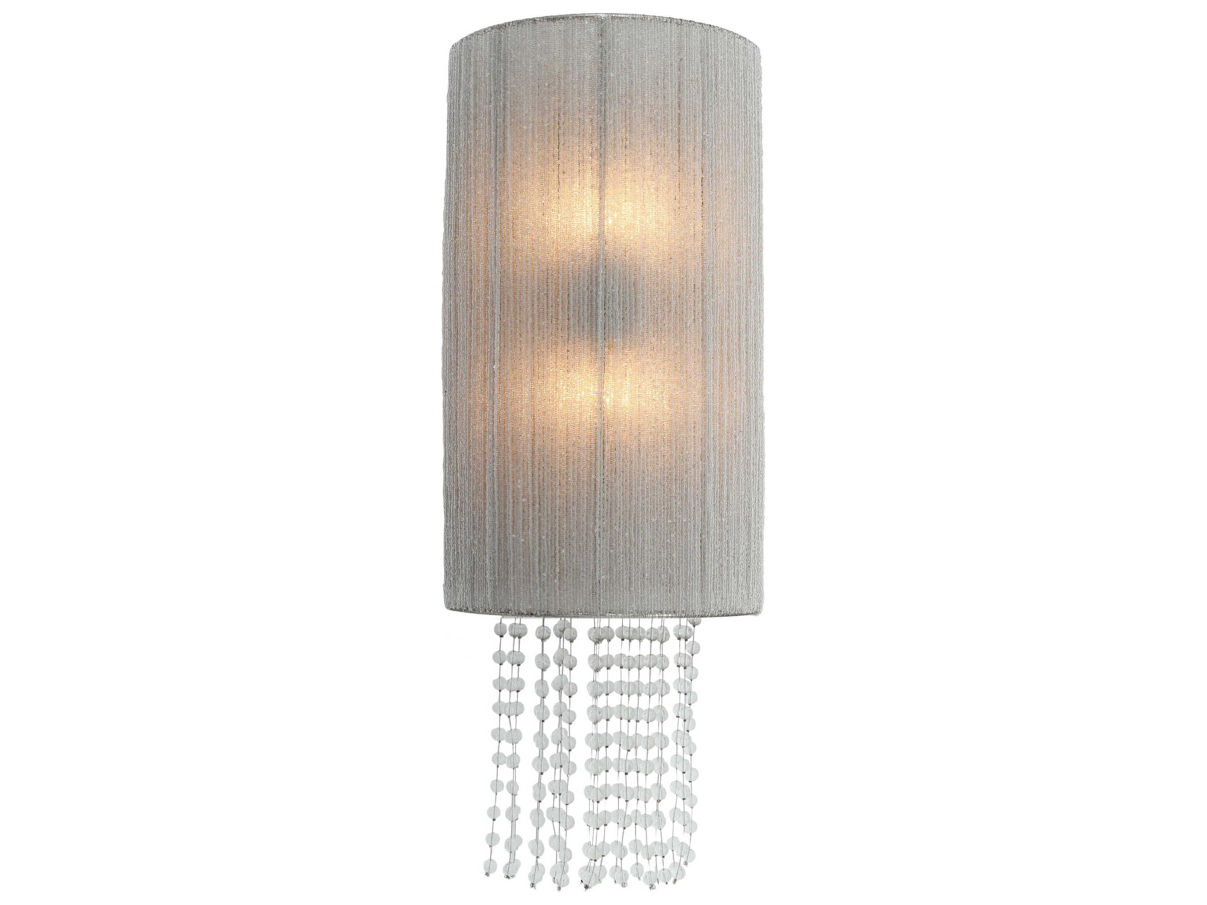 Crystal Reign 2-Light Nickel Wall Sconce