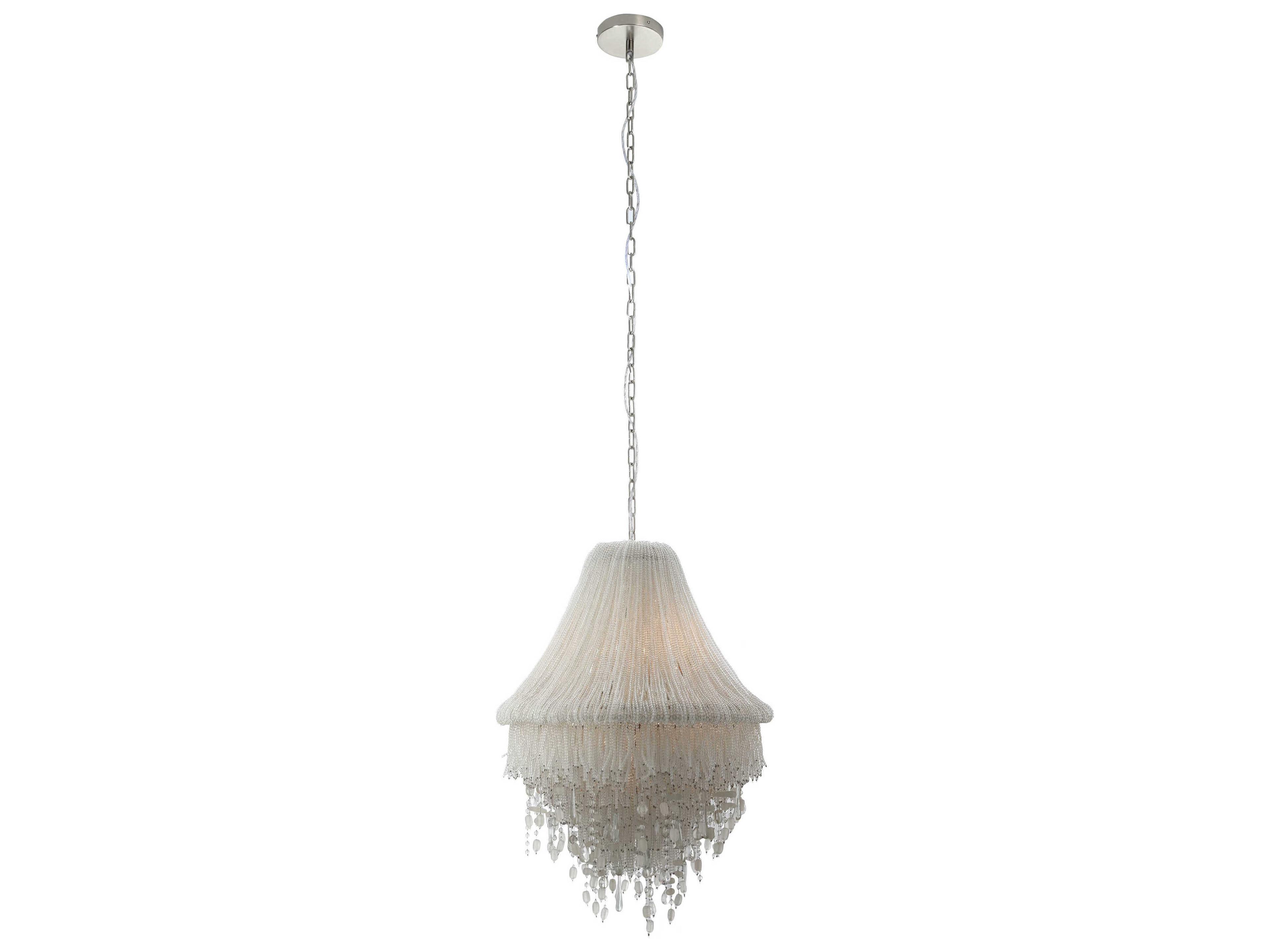 Crystal Reign 5-Light Nickel Tiered Pendant