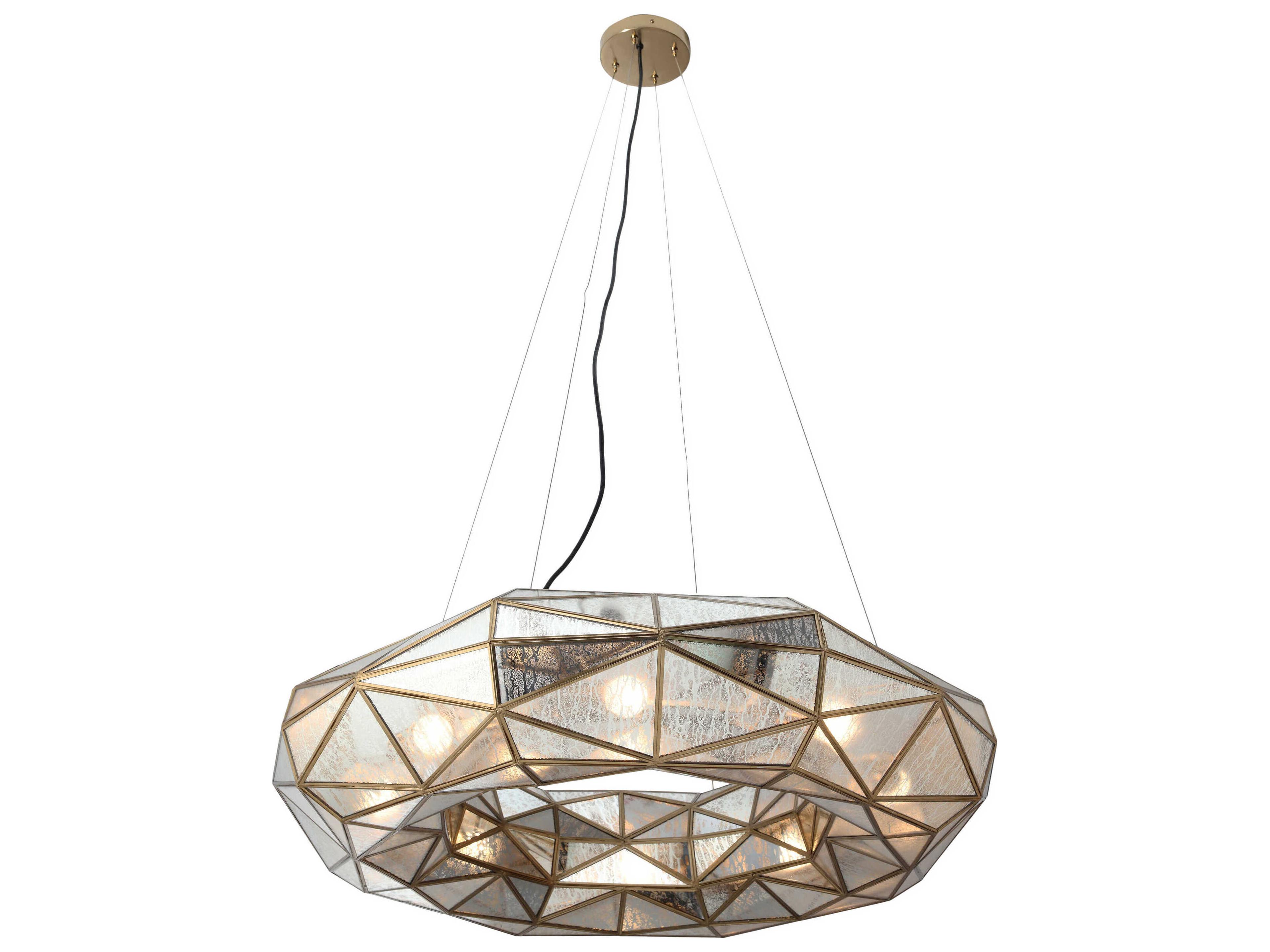 Metropolitan Geo-gem 8-Light Brass Antique Round Chandelier