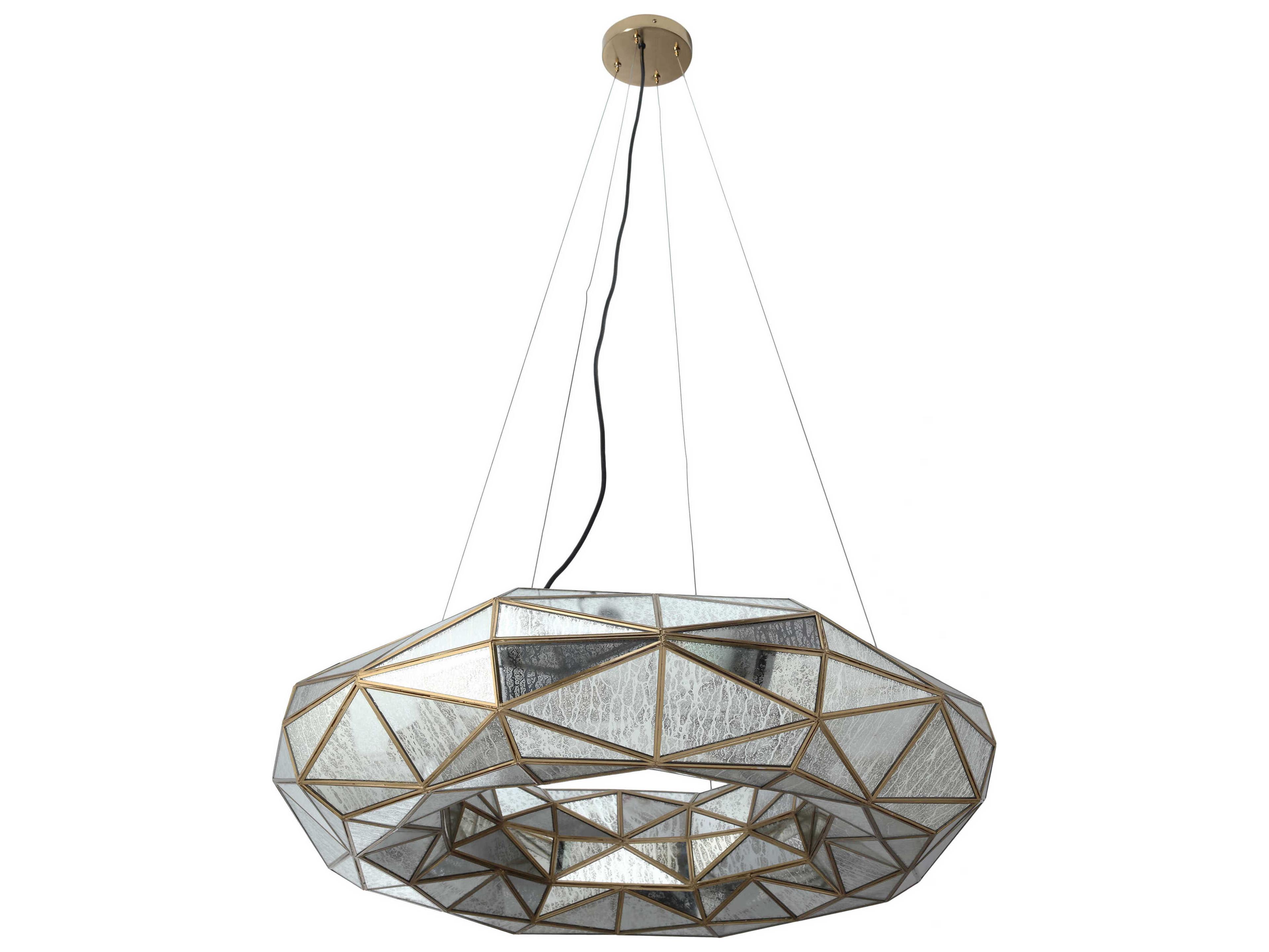 Metropolitan Geo-gem 8-Light Brass Antique Round Chandelier