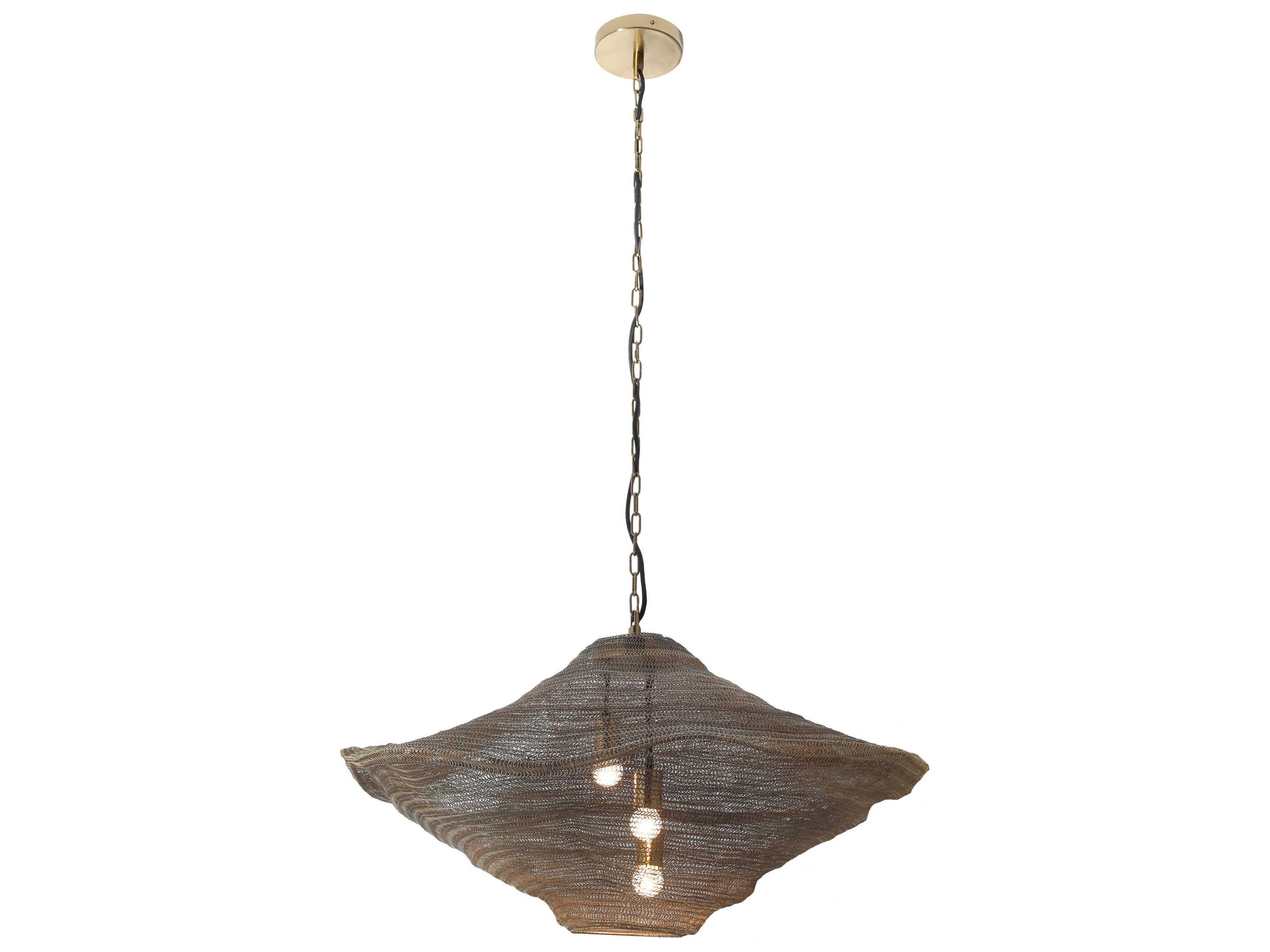 Marseille 3-Light Brass Antique Pendant