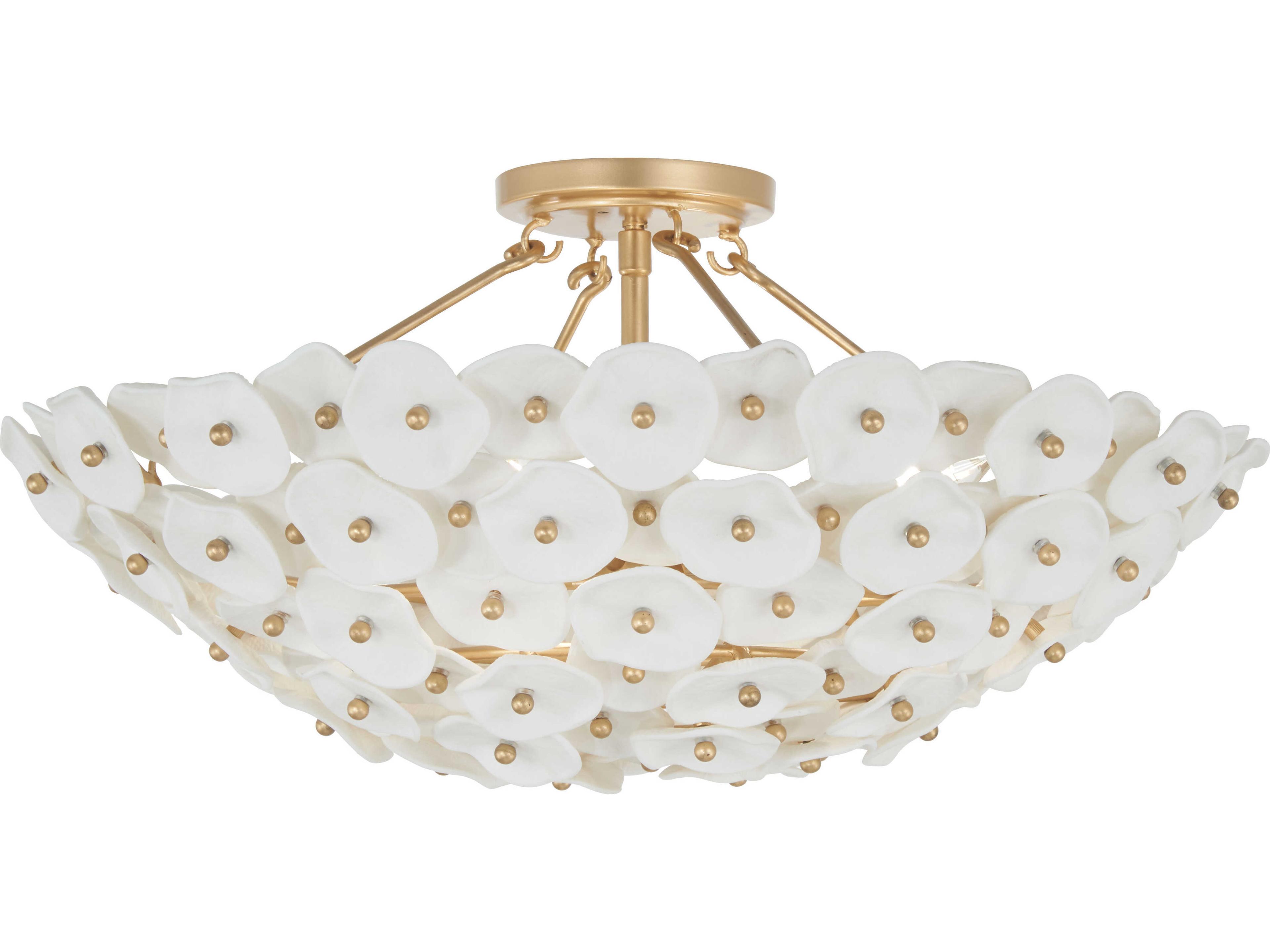 Coastlyn 4-Light Legacy Brass Bowl Semi Flush Mount