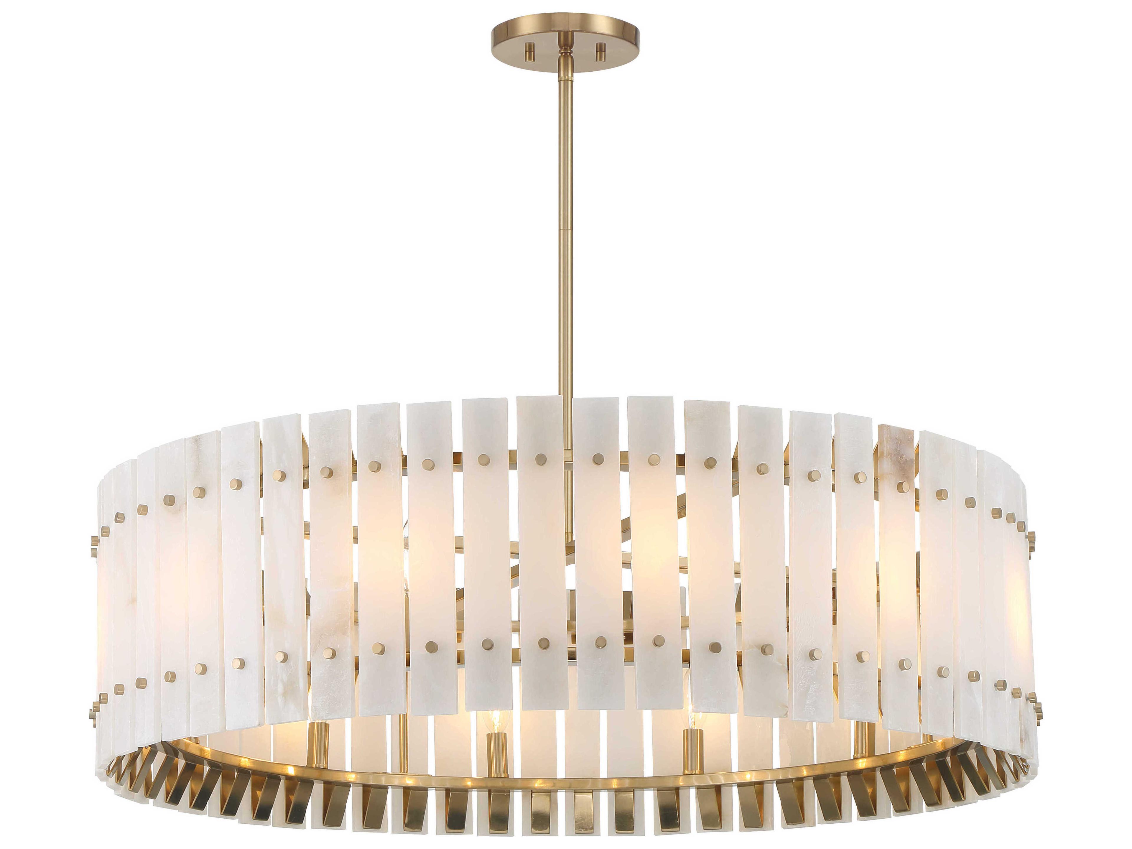 Bardon 12-Light Celeste Brass Drum Pendant