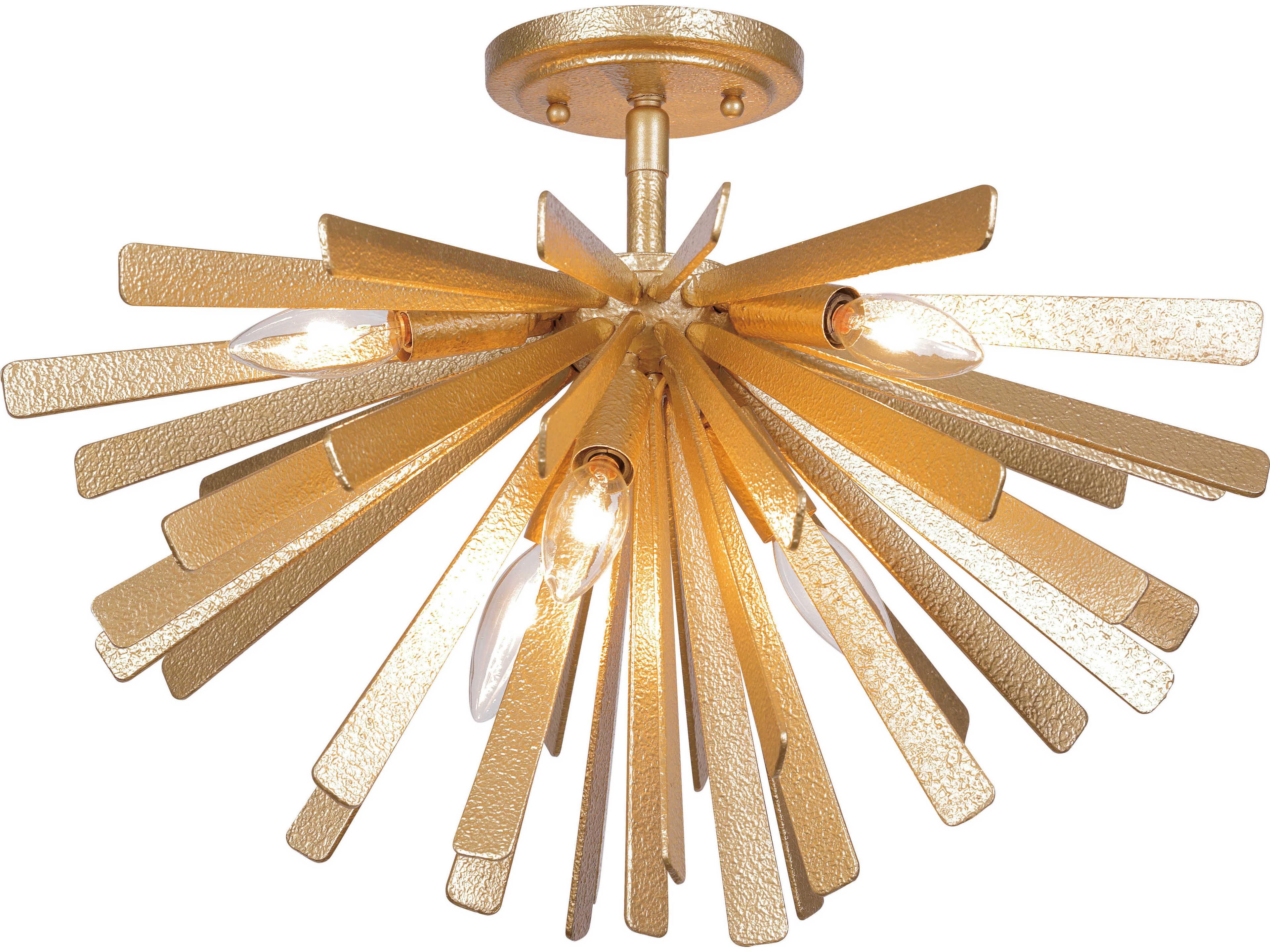 Confluence 6-Light Piastra Gold Sputnik Semi Flush Mount