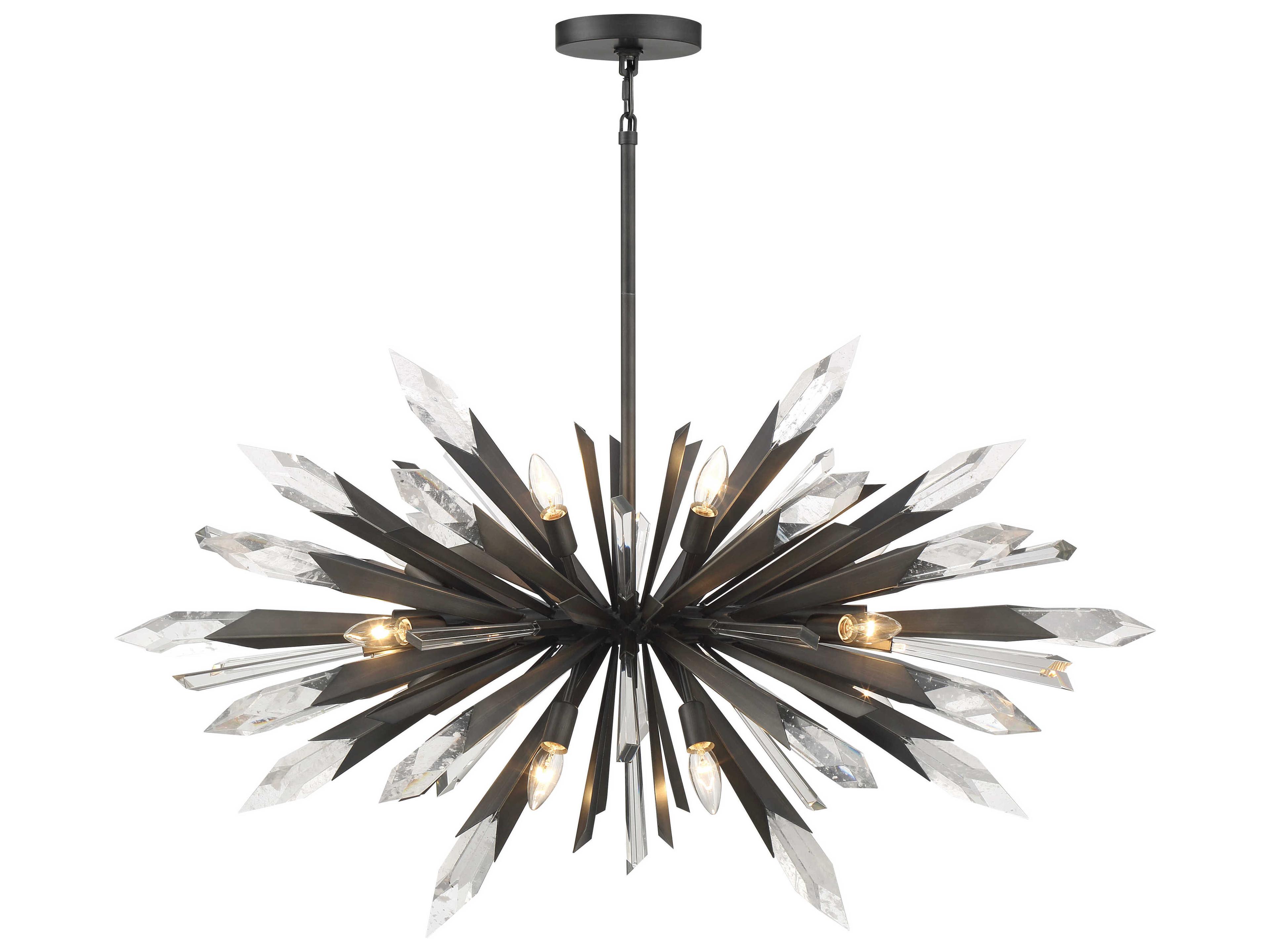 Elsa 12-Light Midnight Graphite Black Sputnik Pendant