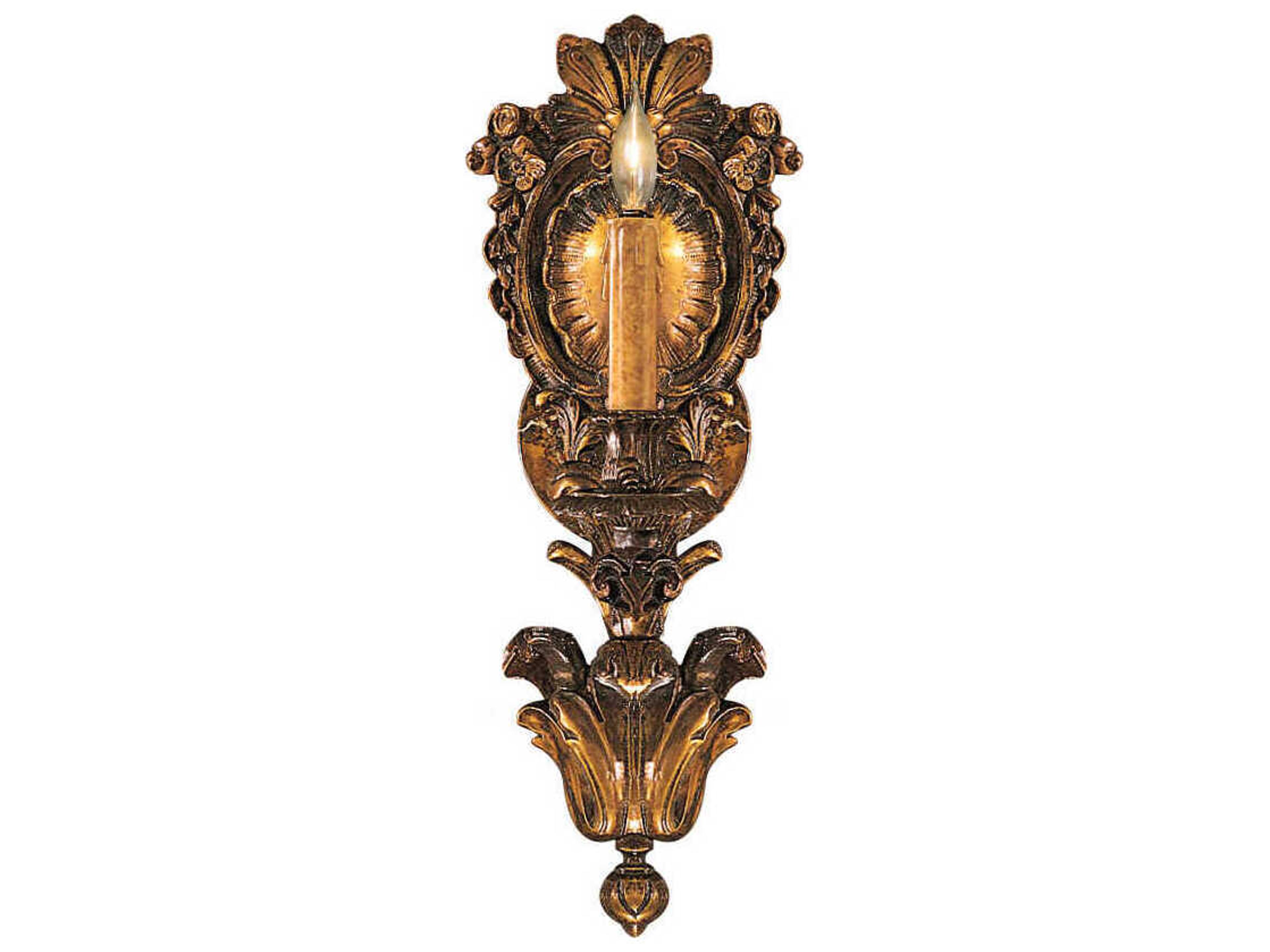 1-Light Oxide Brass Traditional Wall Sconce