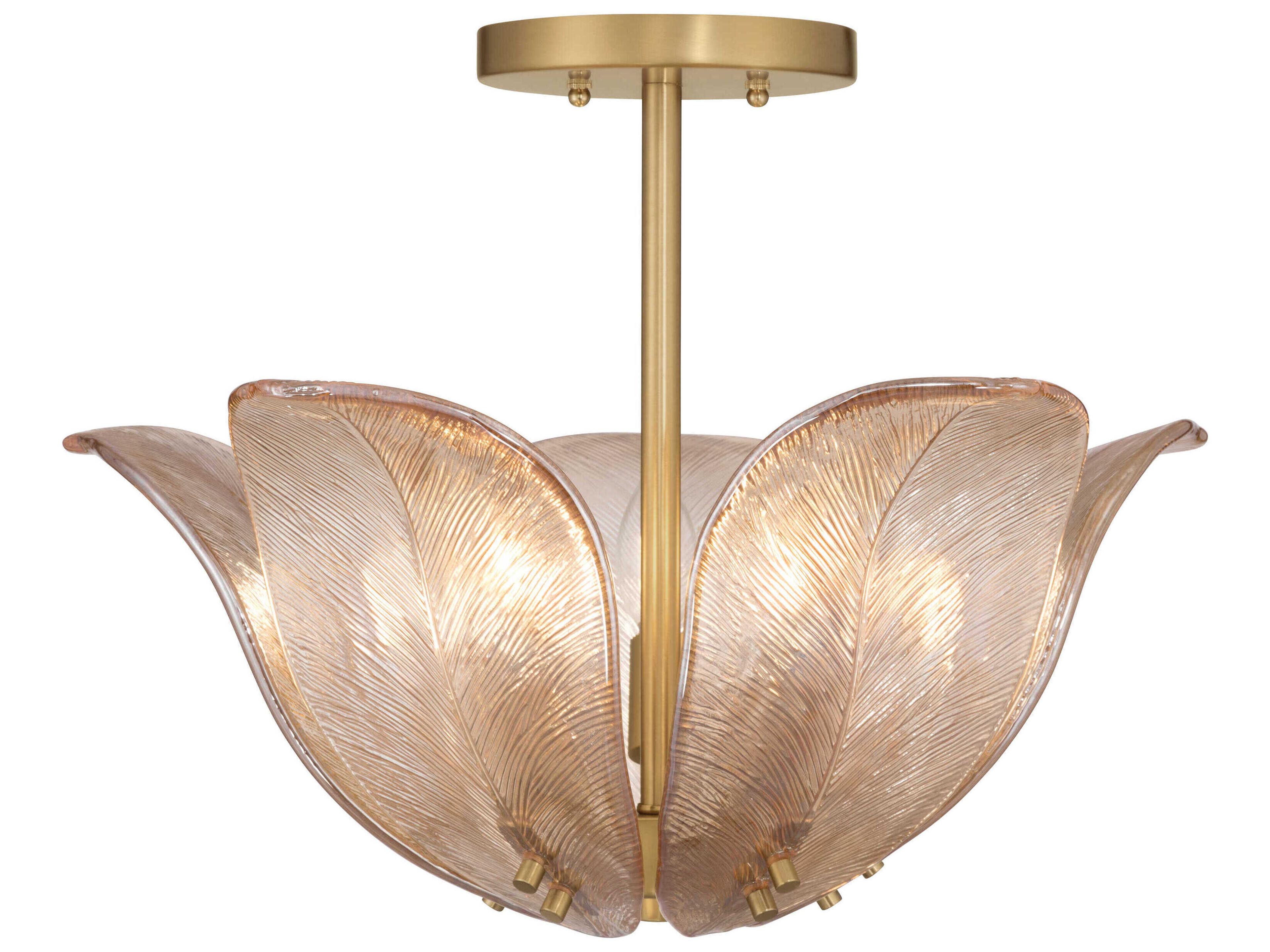Orchid 5-Light Legacy Brass Semi Flush Mount