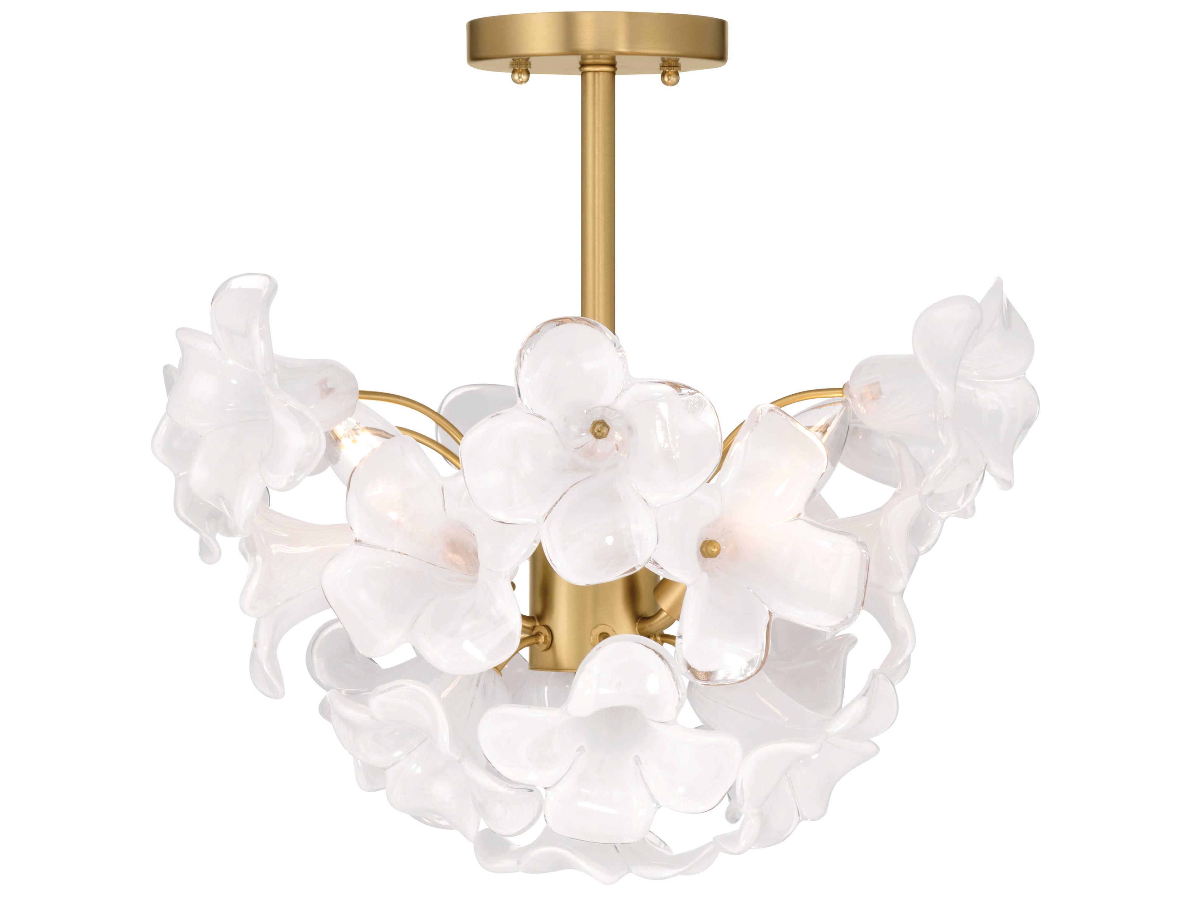 Bloome 3-Light Legacy Brass Semi Flush Mount