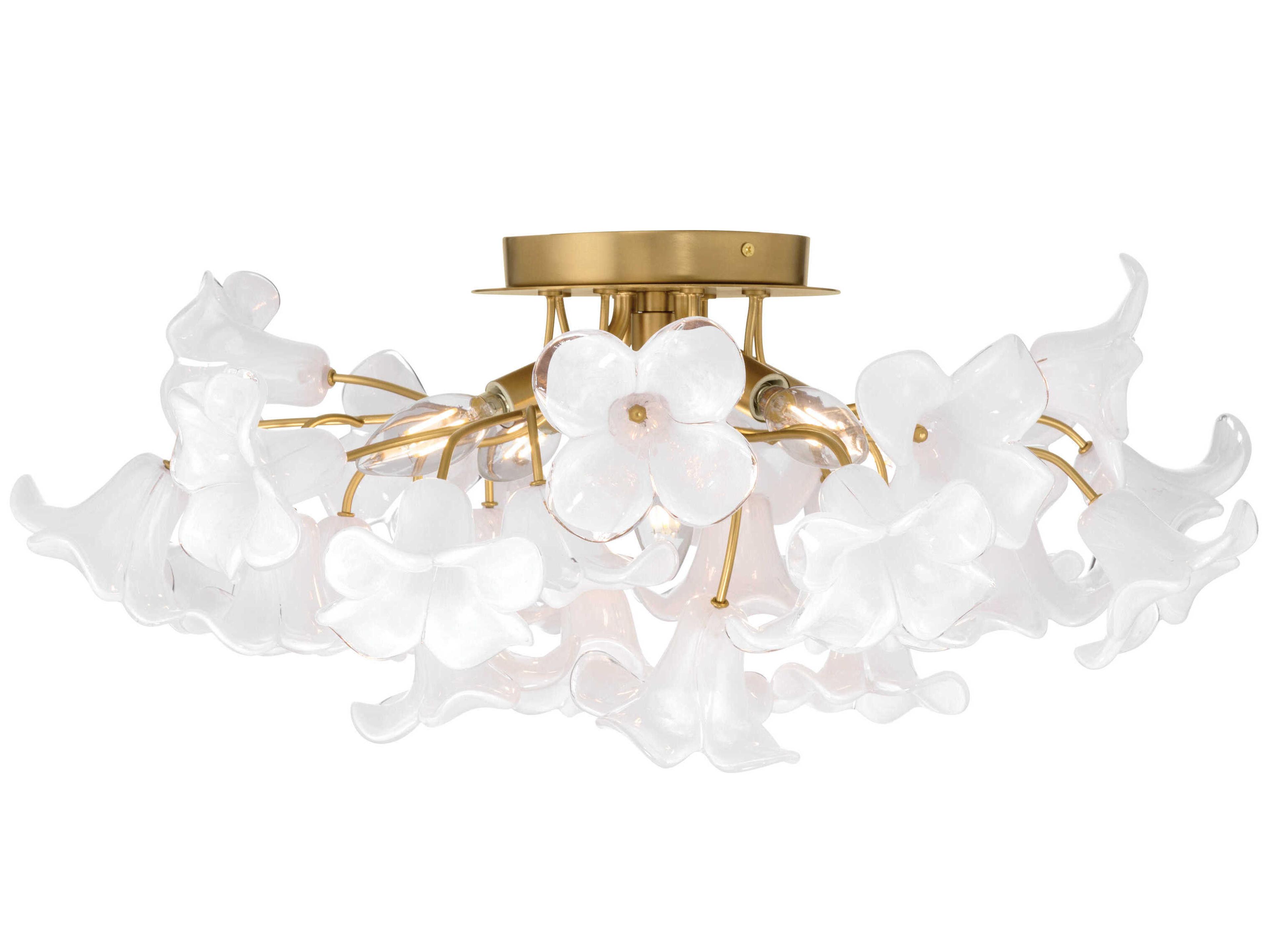 Bloome 5-Light Legacy Brass Semi Flush Mount