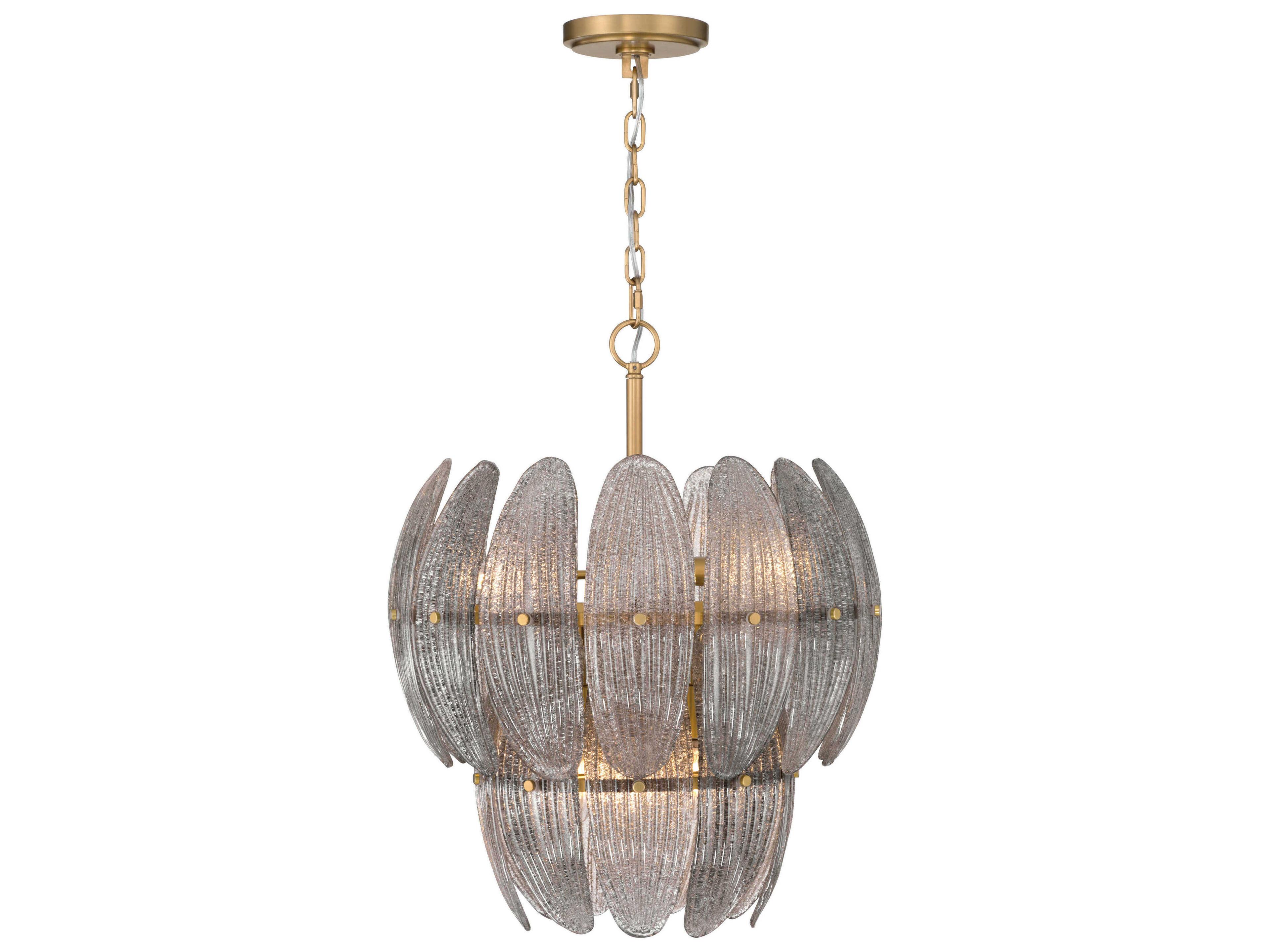 Marclaire 6-Light Legacy Brass Gray Tiered Pendant