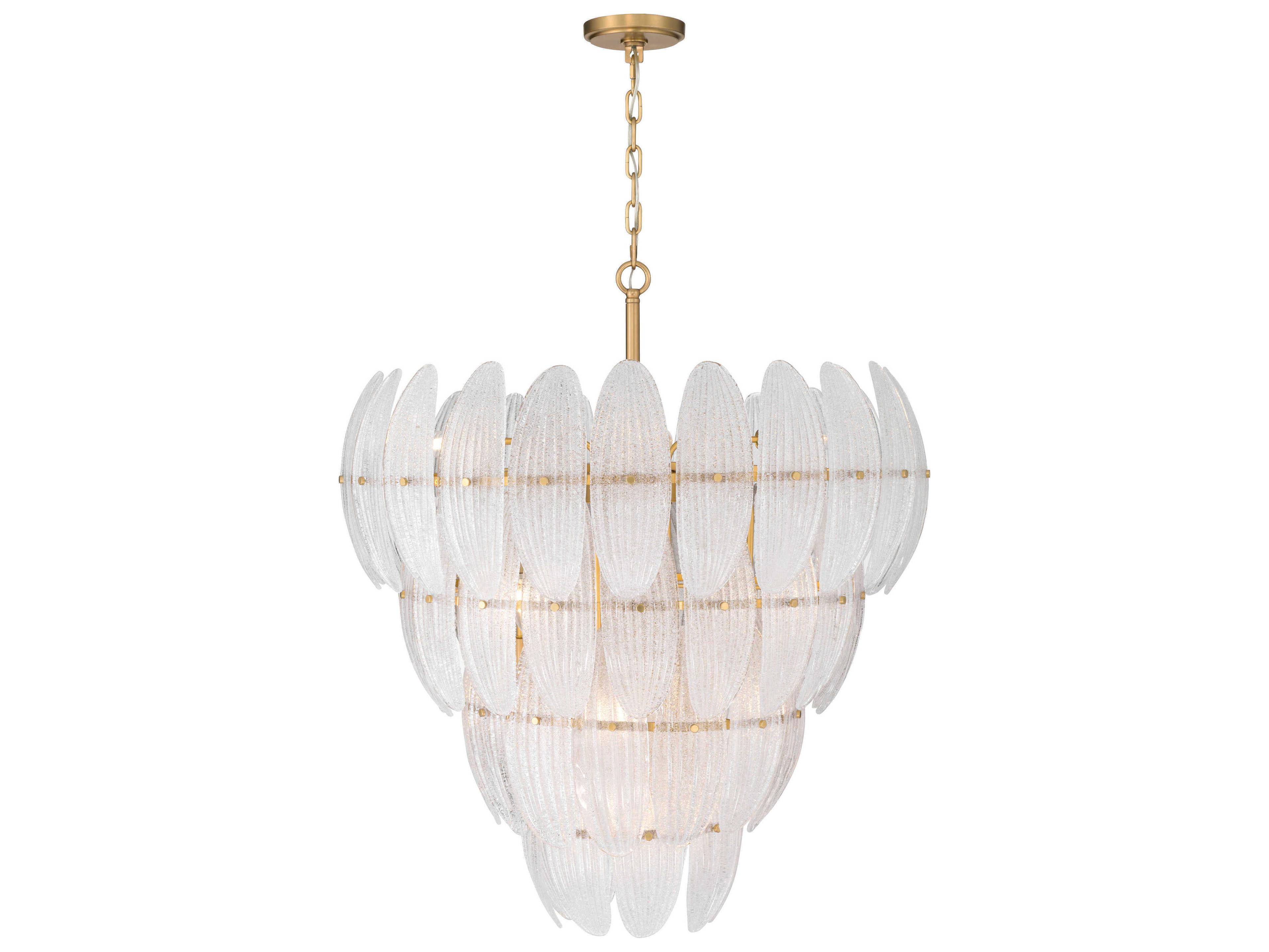 Marclaire 15-Light Legacy Brass Clear Tiered Pendant