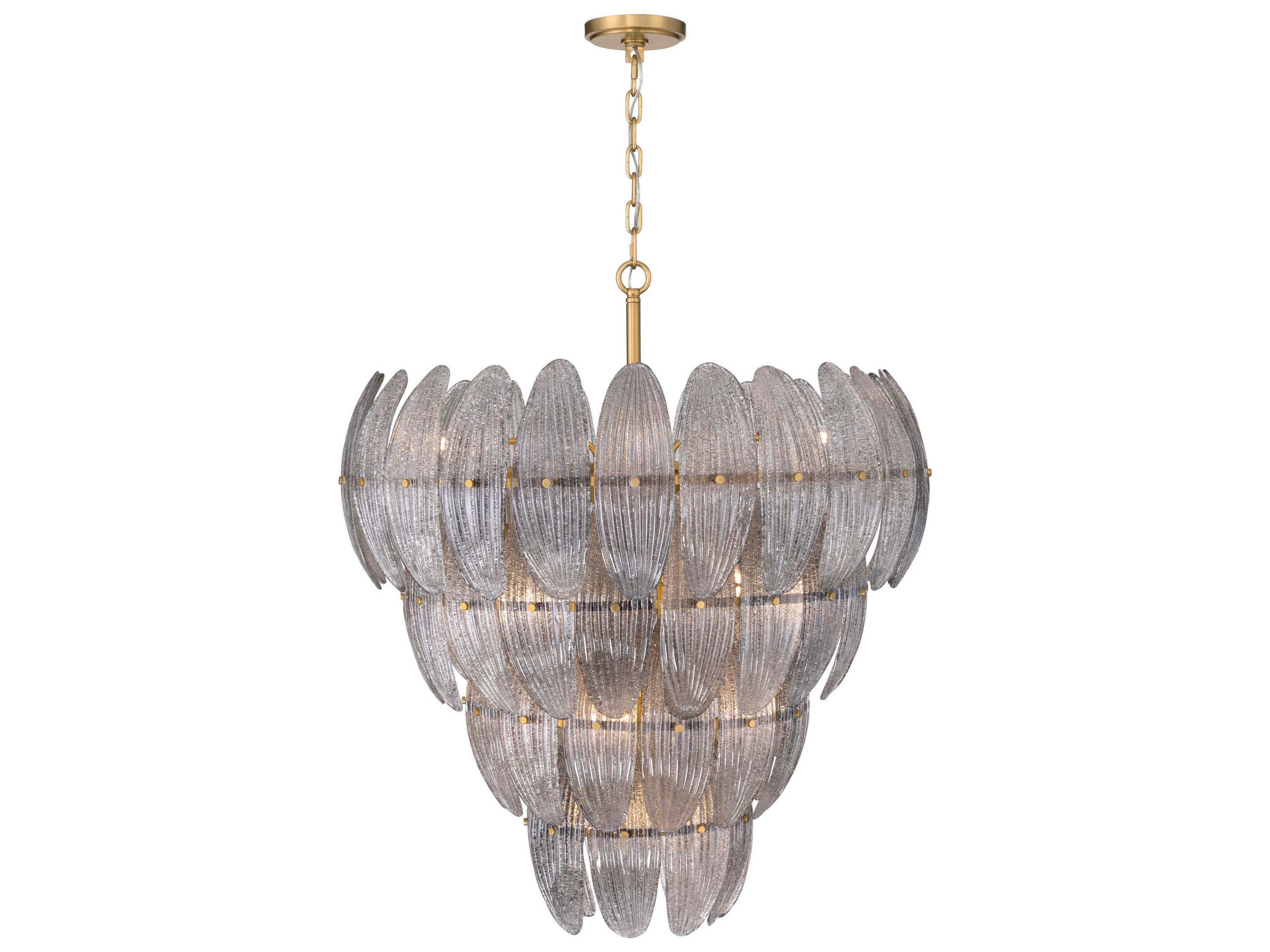 Marclaire 15-Light Legacy Brass Gray Tiered Pendant