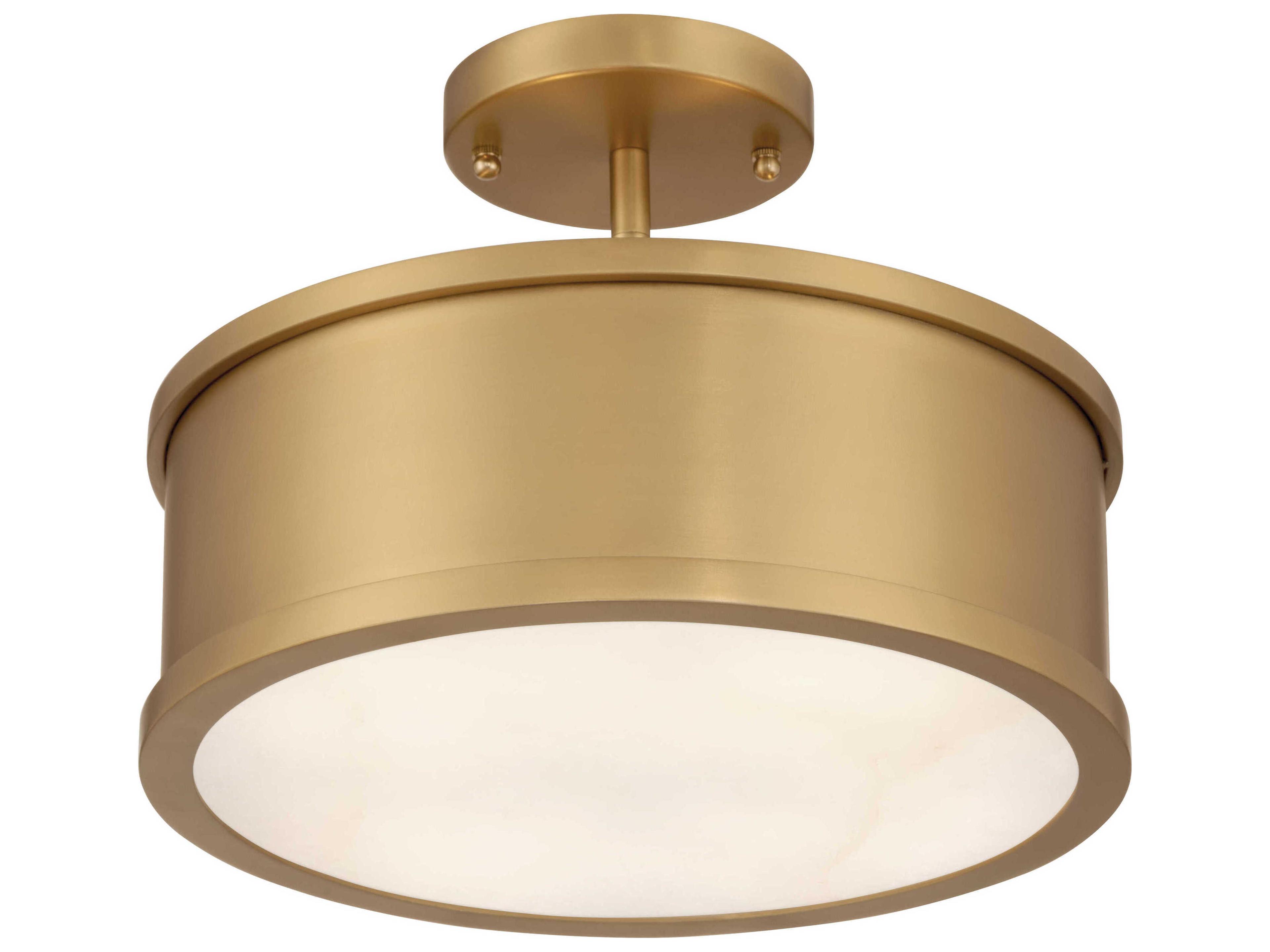 Wynn 2-Light Legacy Brass Round Semi Flush Mount