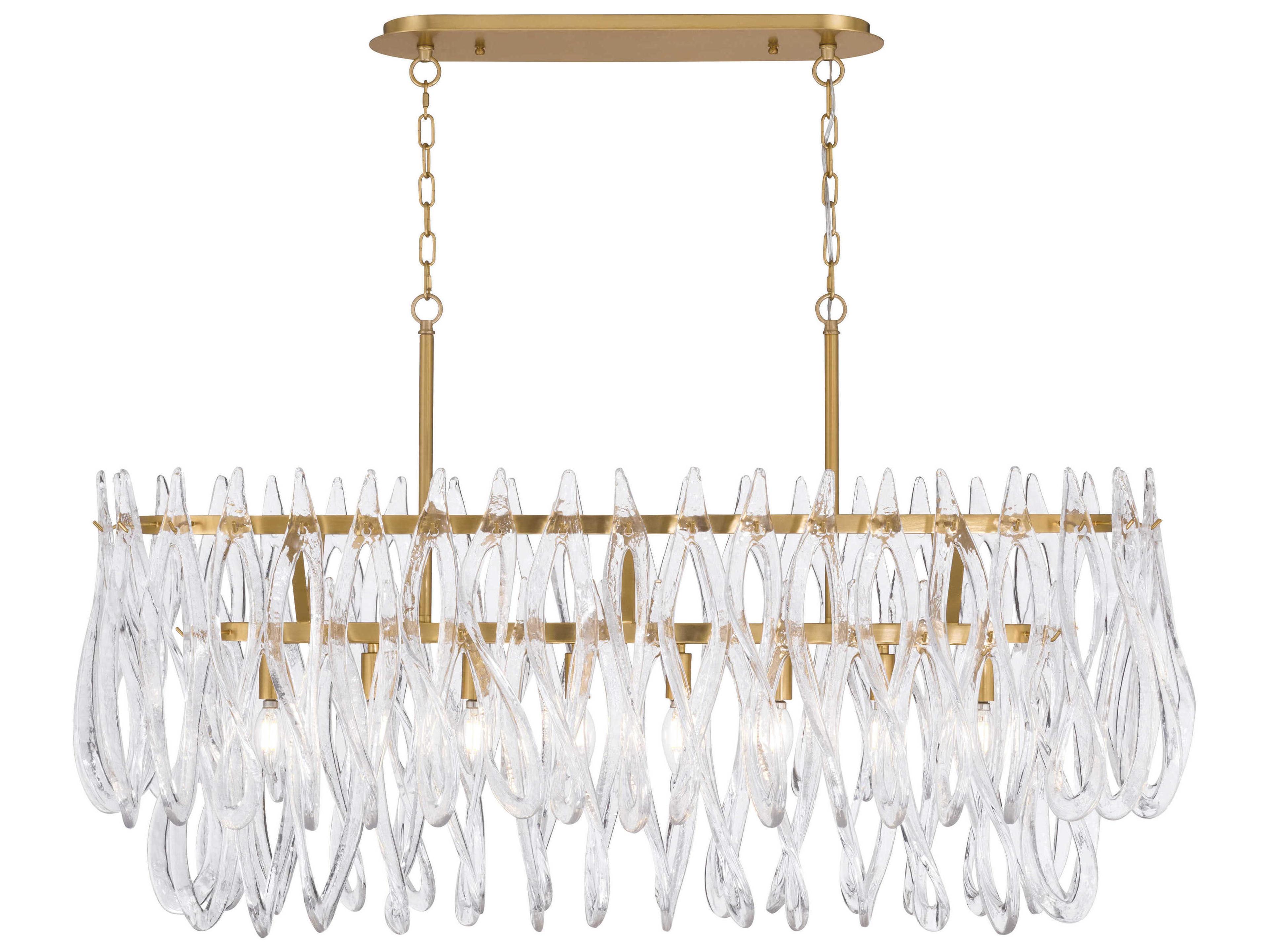 Glassara 8-Light Legacy Brass Tiered Island Pendant