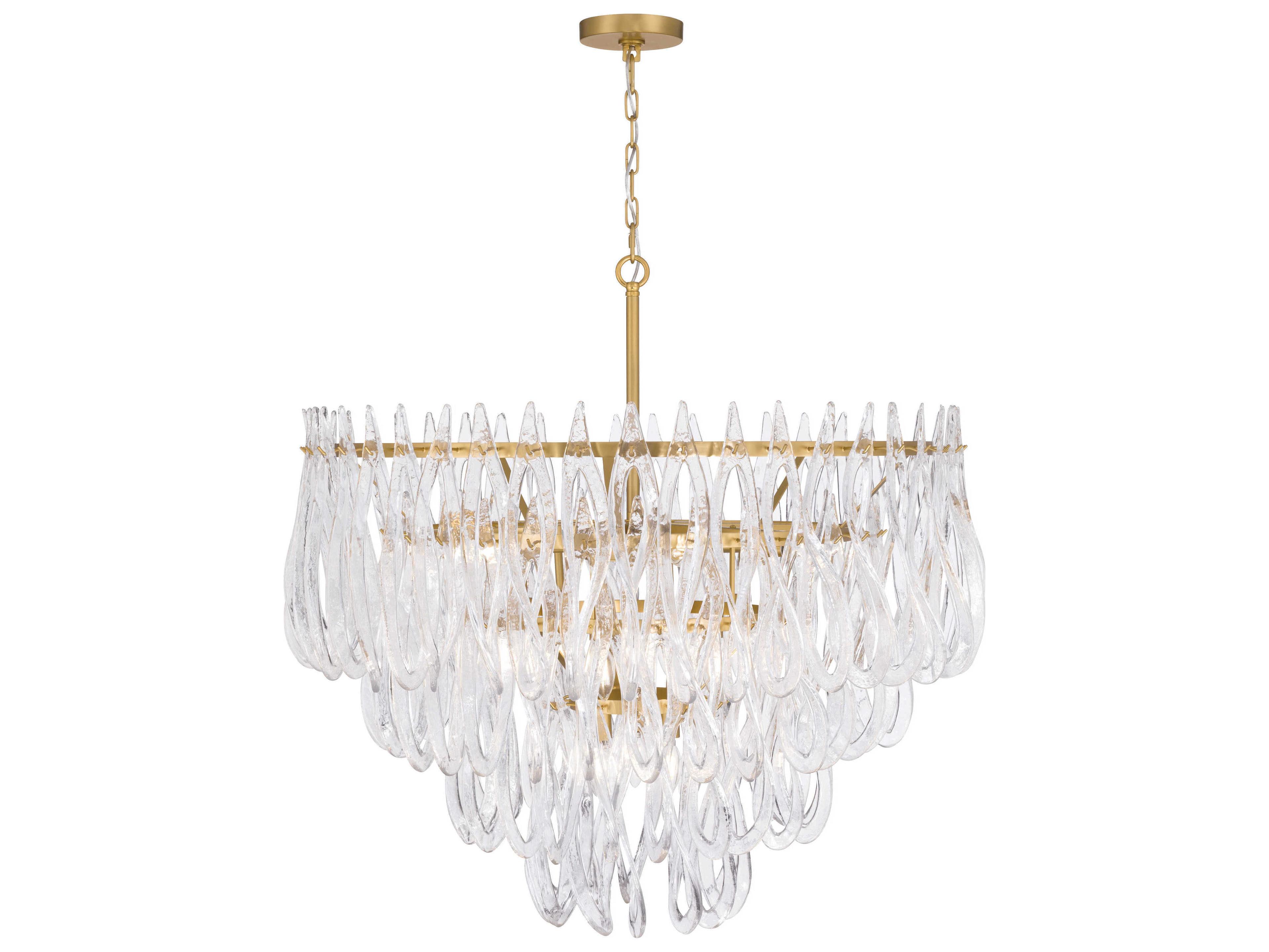 Glassara 15-Light Legacy Brass Tiered Pendant