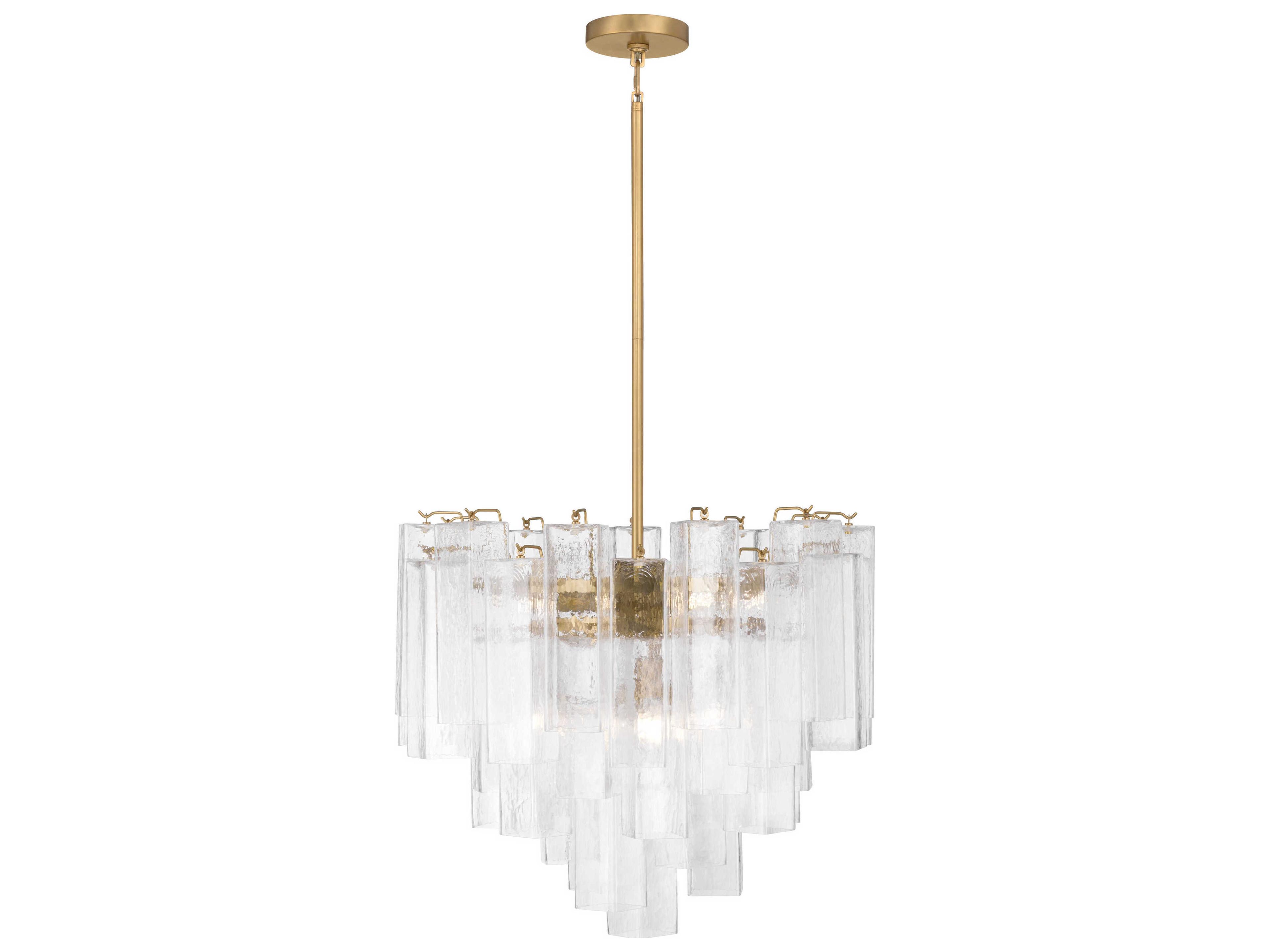 Torvento 9-Light Legacy Brass Geometric Tiered Pendant