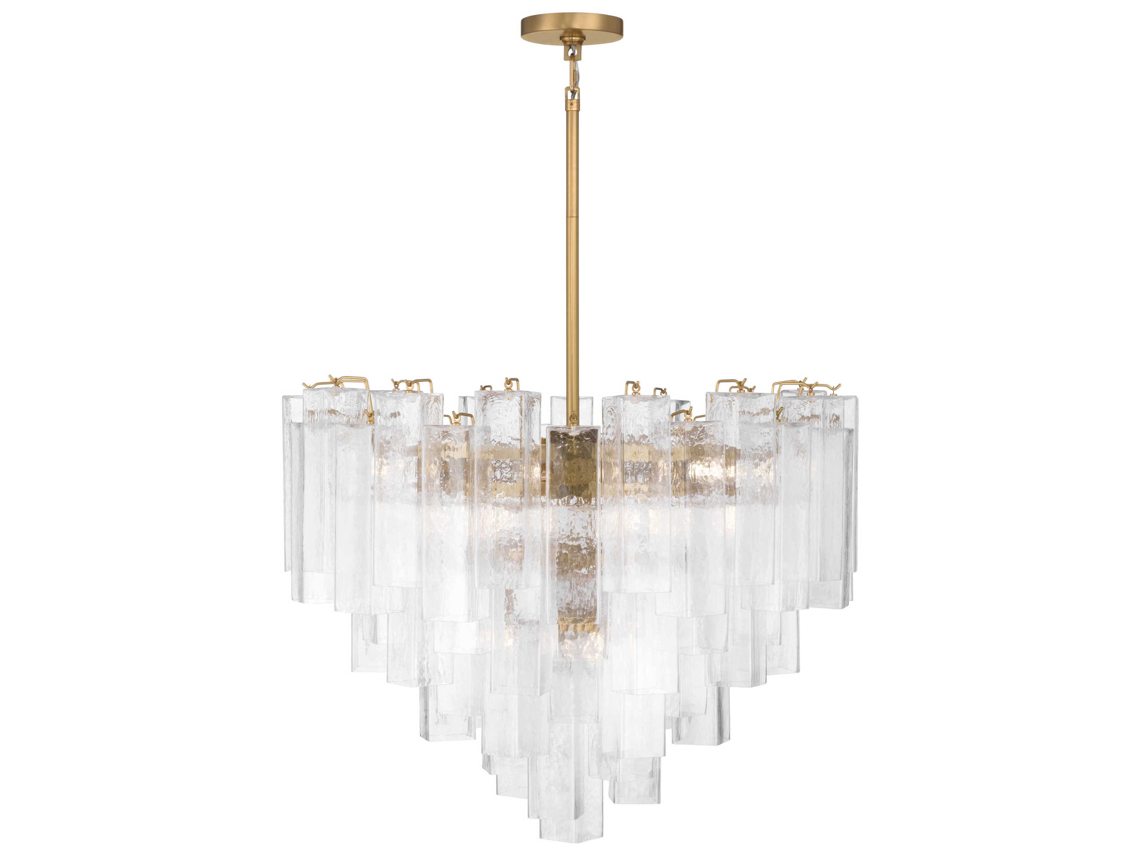 Torvento 15-Light Legacy Brass Geometric Tiered Pendant