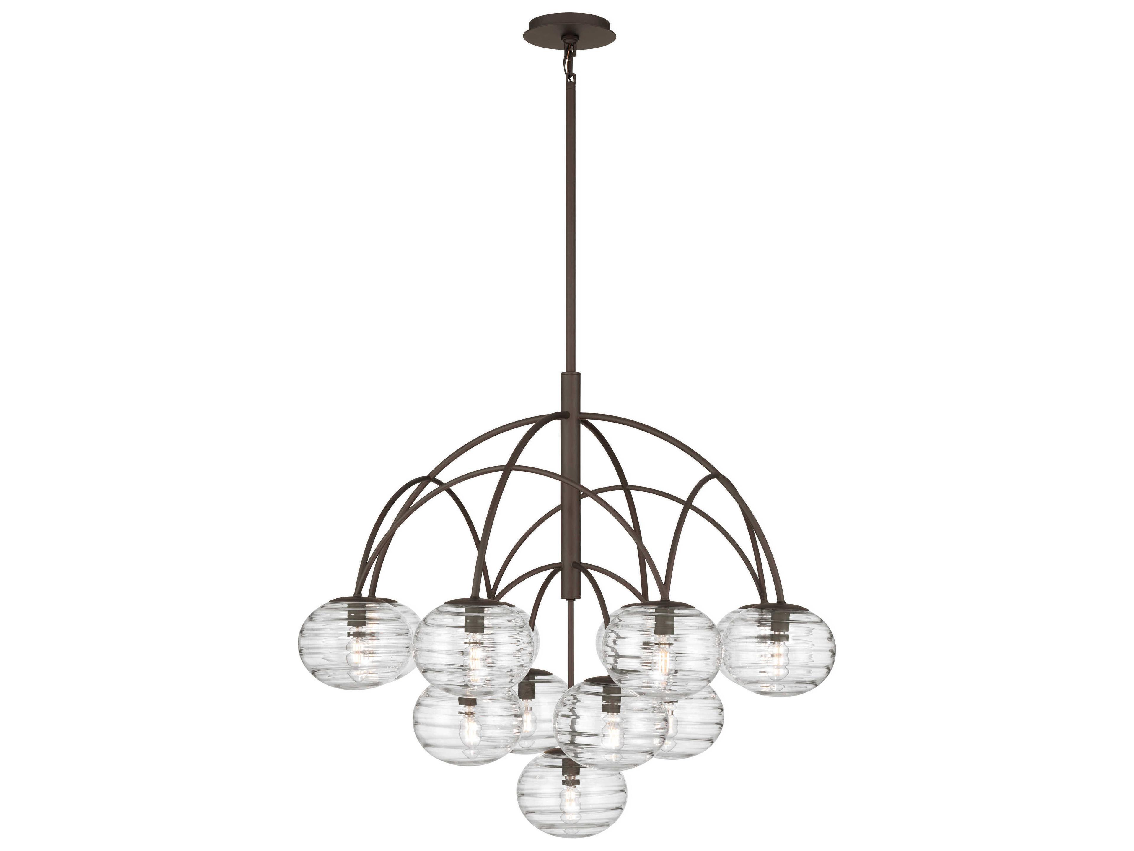 Lenora 13-Light Dark Bronze Globe Chandelier