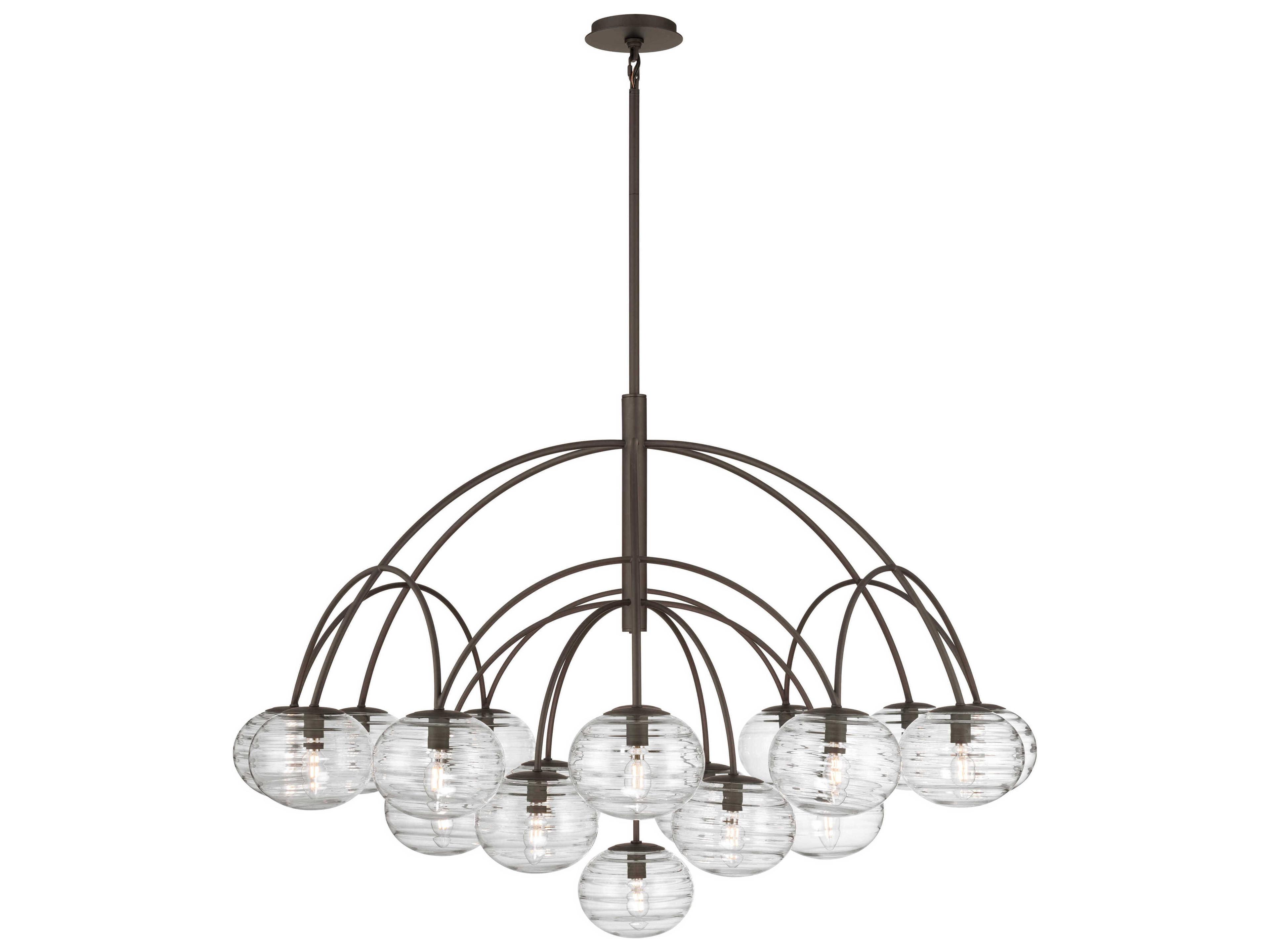 Lenora 19-Light Dark Bronze Globe Chandelier