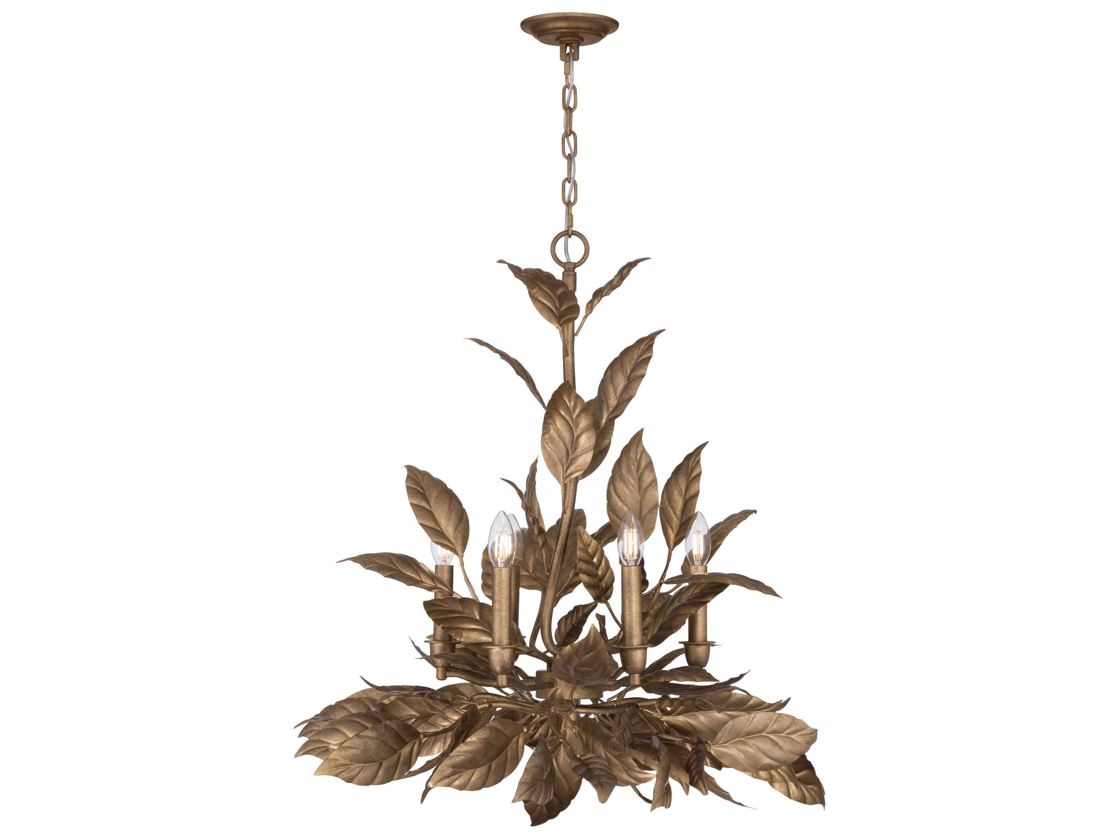 Seraphine 6-Light Weathered Gold Candelabra Chandelier