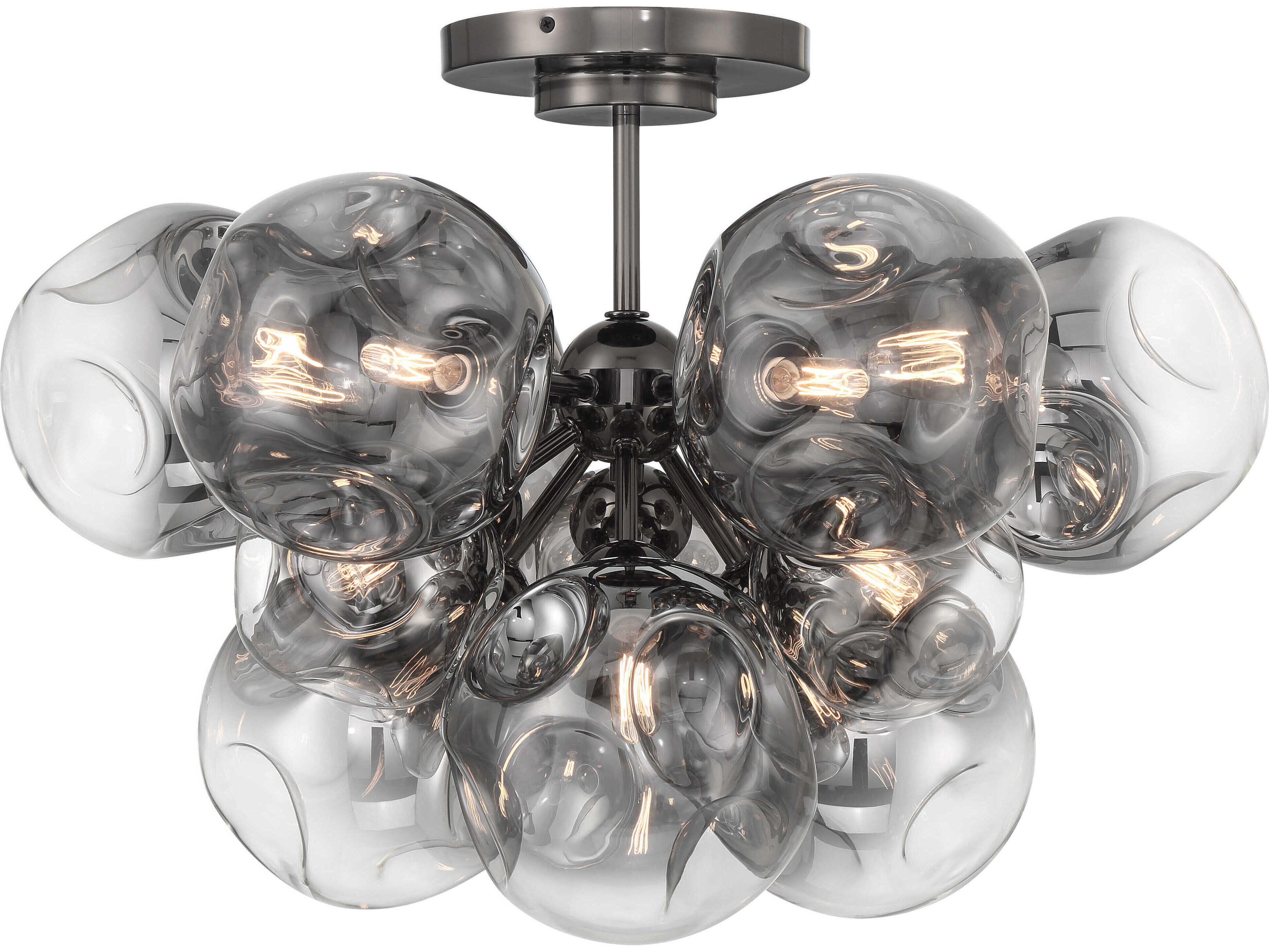 Neveh 12-Light Gun Metal Gunmetal Globe Semi Flush Mount