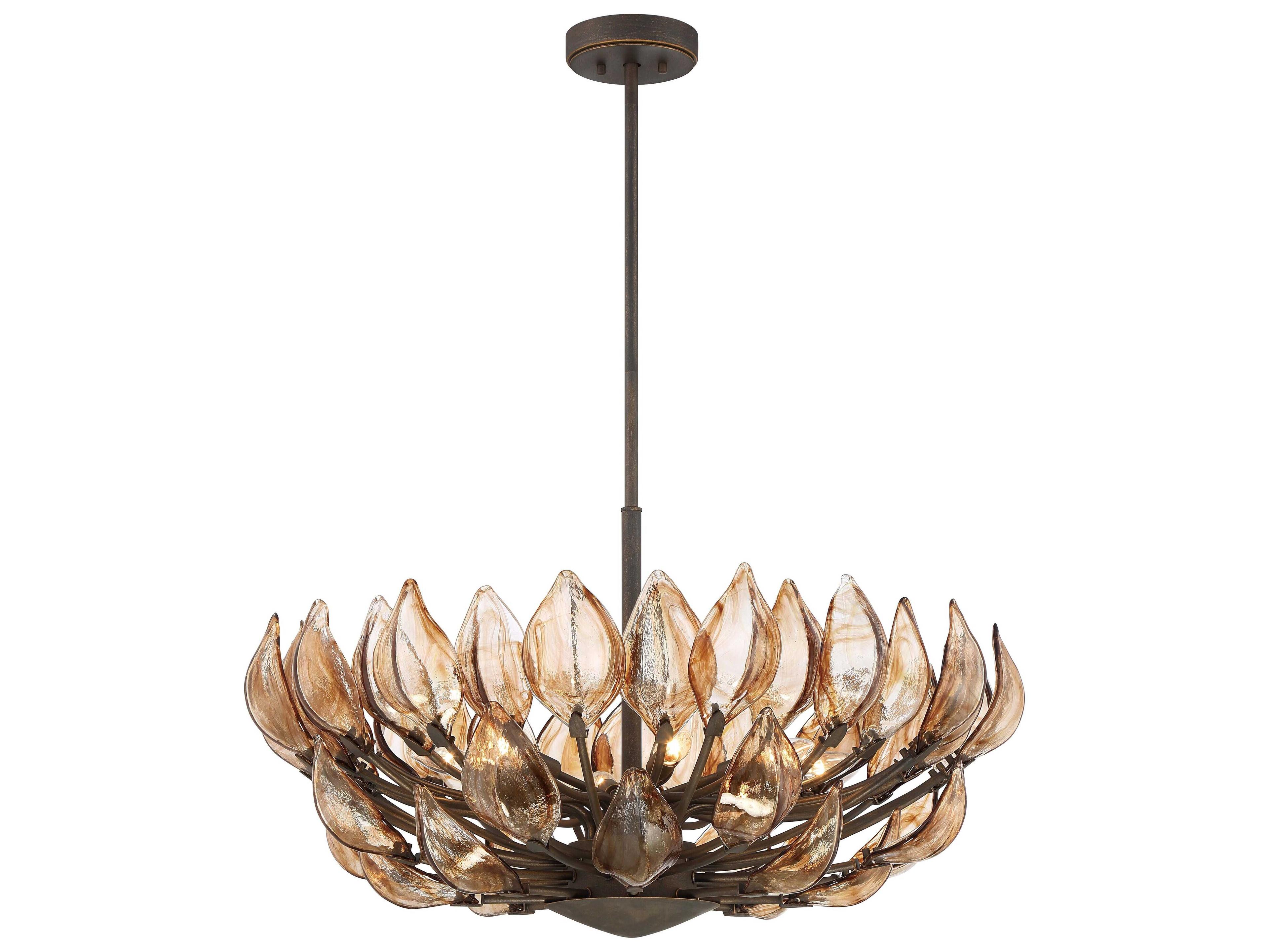 Arboles 8-Light Heritage Bronze Glass Pendant