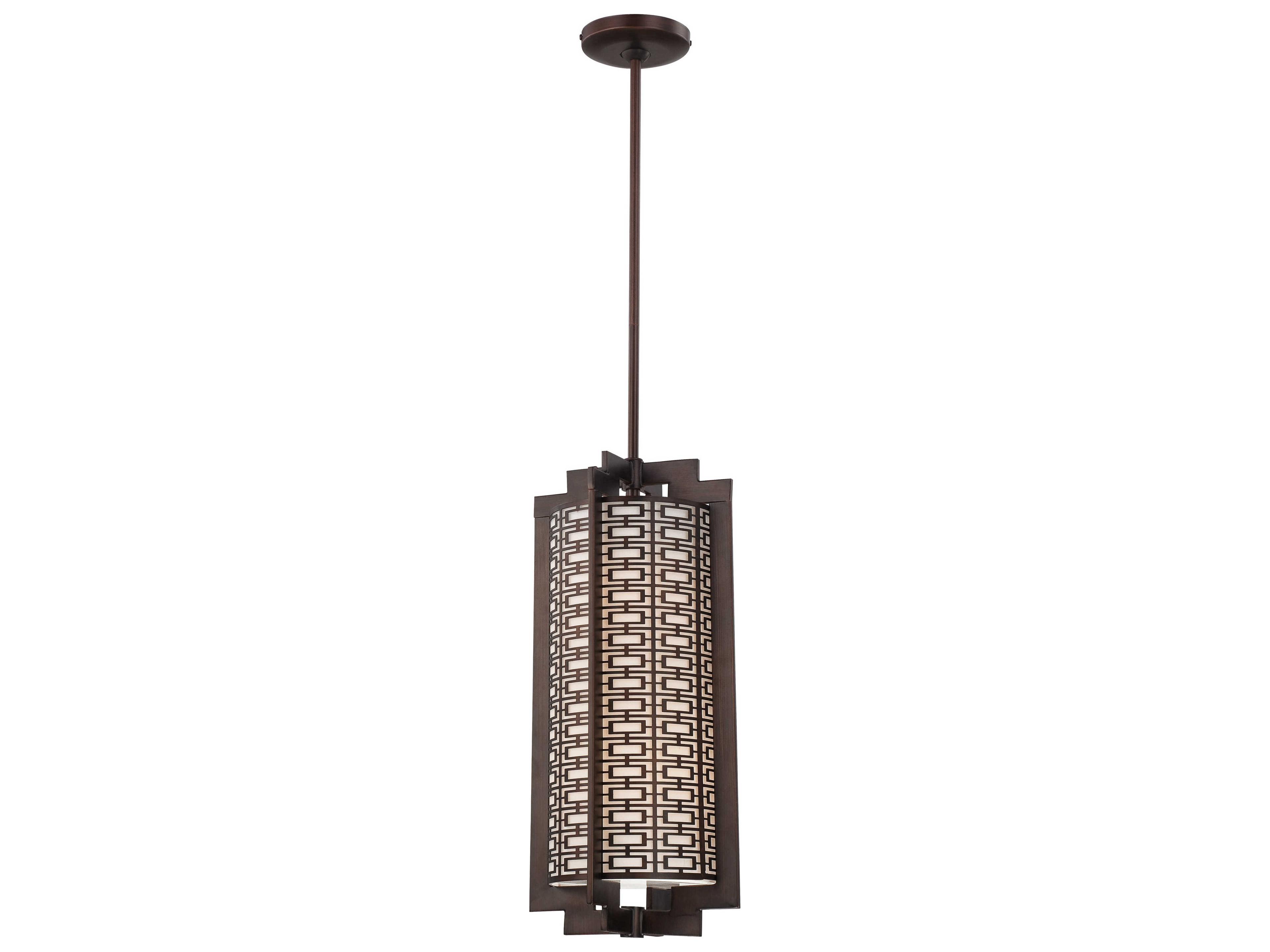 Atelier 2-Light Cimmaron Bronze Glass Cylinder Mini Pendant